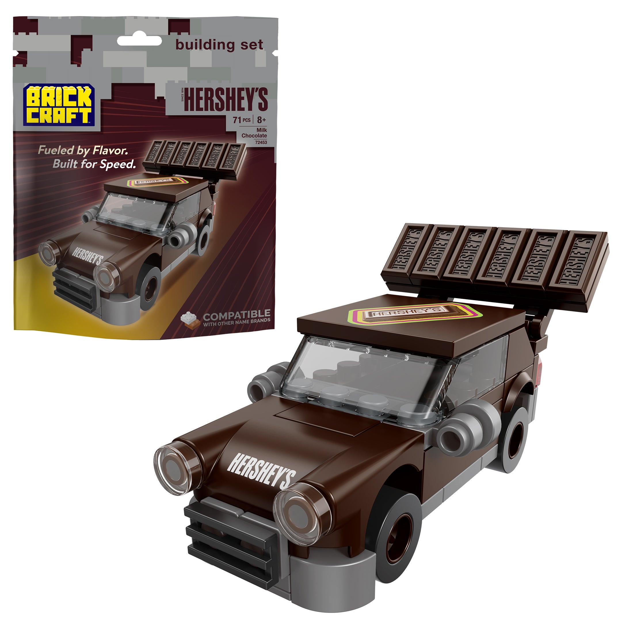 Brickcraft x HERSHEY'S Milk Chocolate Racer Brick Kit – 71 Pieces