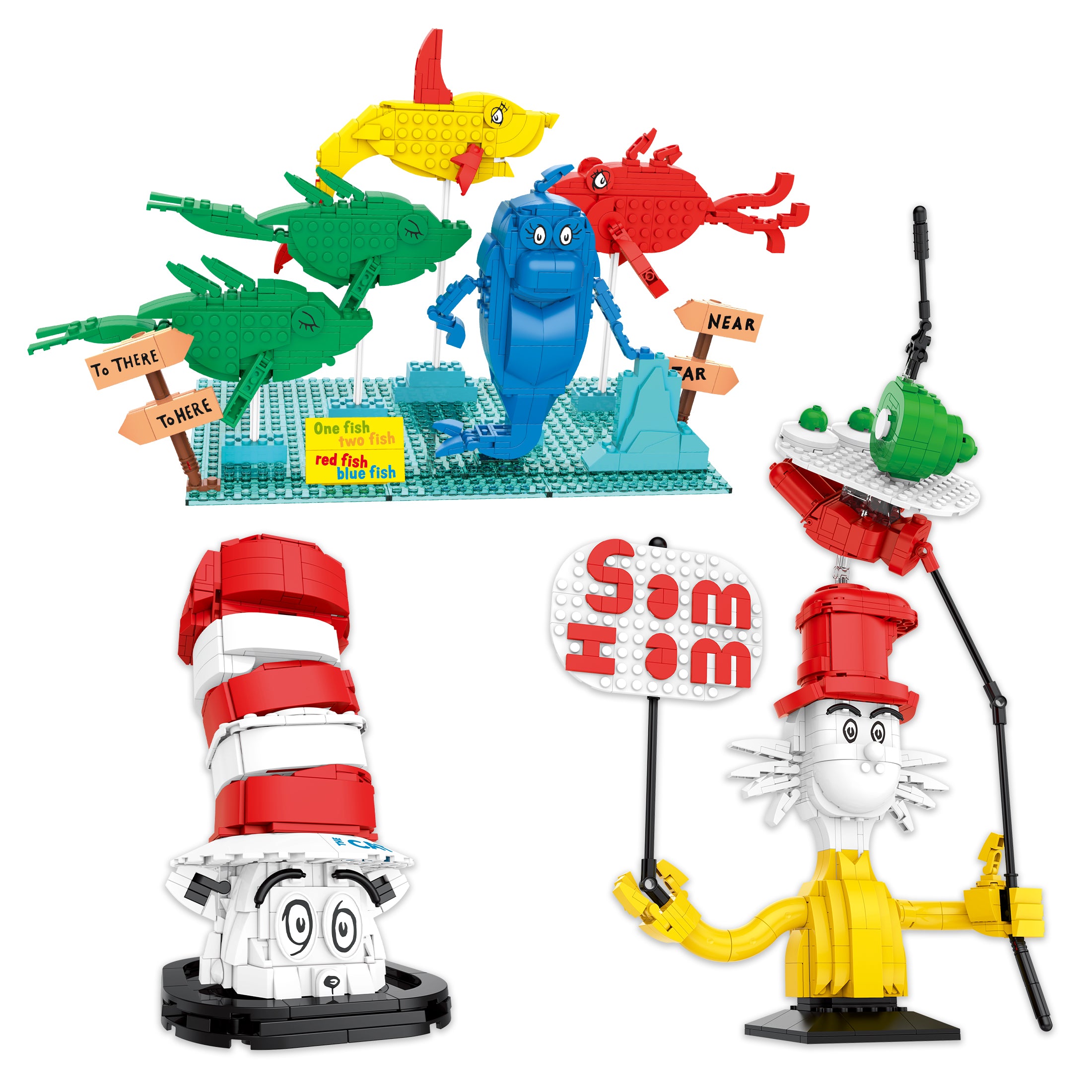 Brickcraft Dr. Seuss Building Kit Bundle – Sam I Am, Cat in the
