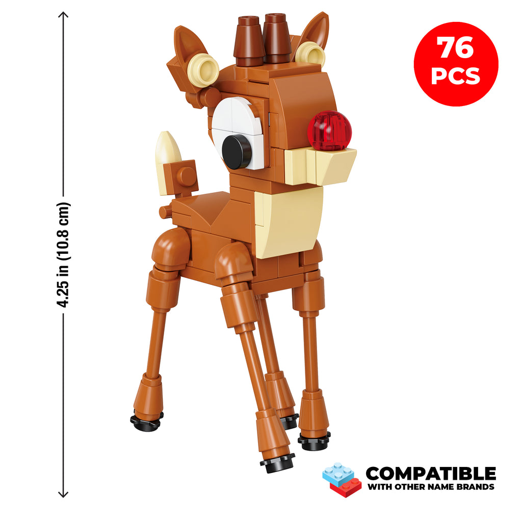 Brick Rudolph Brickcraft x Rudolph Brick Building Set – 125 Piece Kit