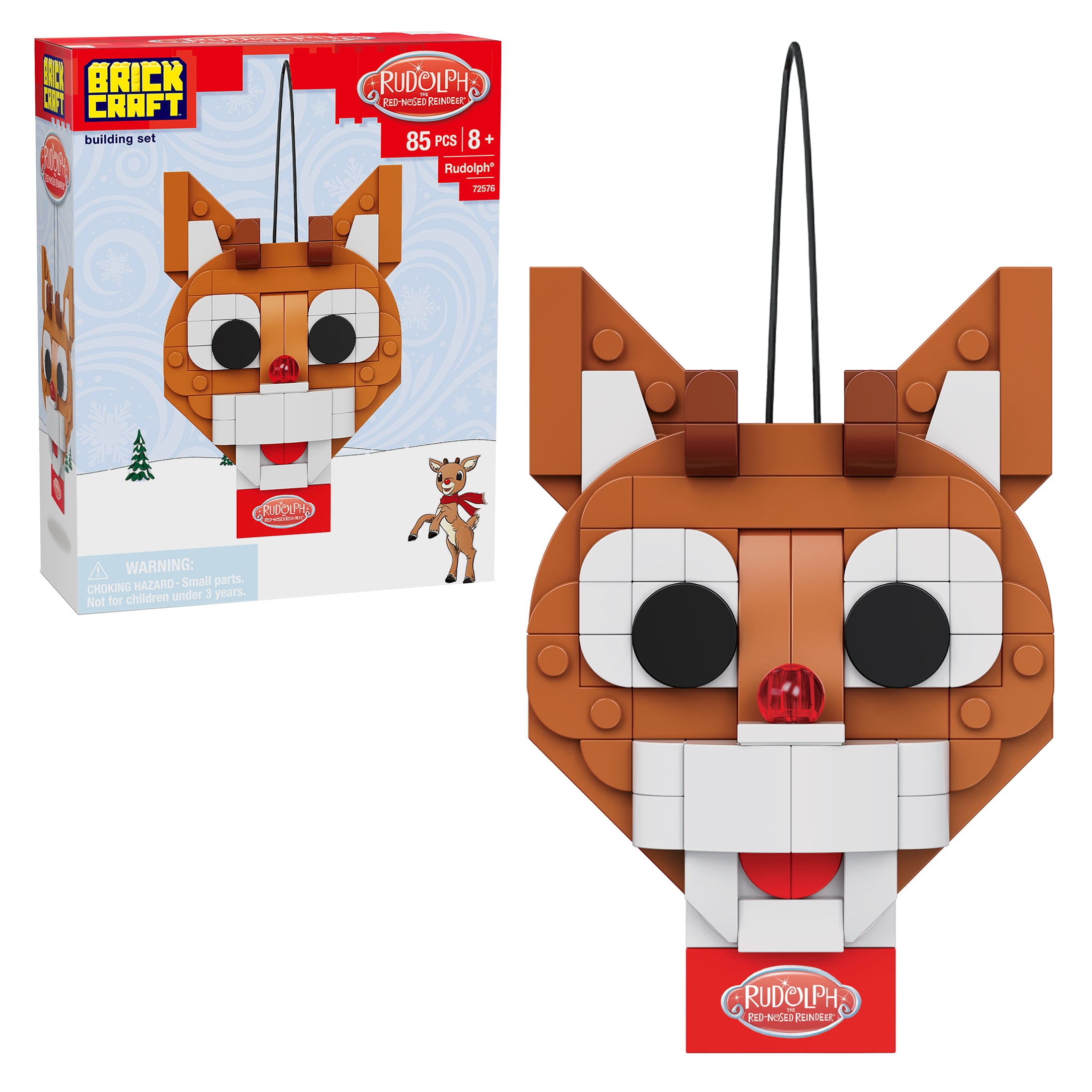 Rudolph x Rudolph Ornament Brick Building Set - 85-Piece Kit