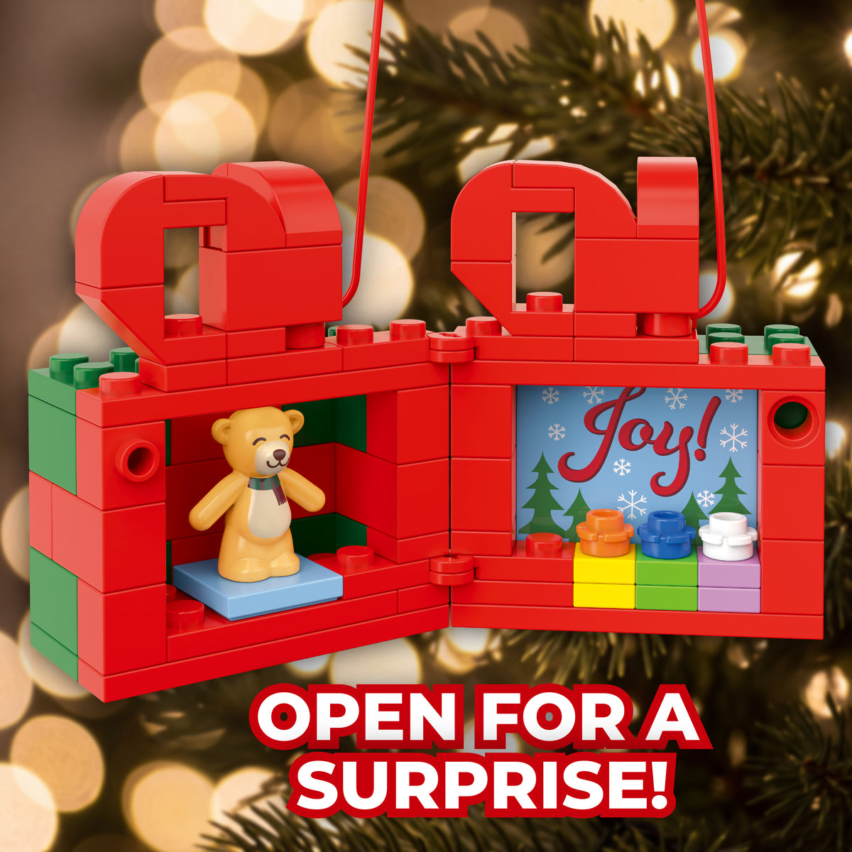 Teddy Bear Present Ornament