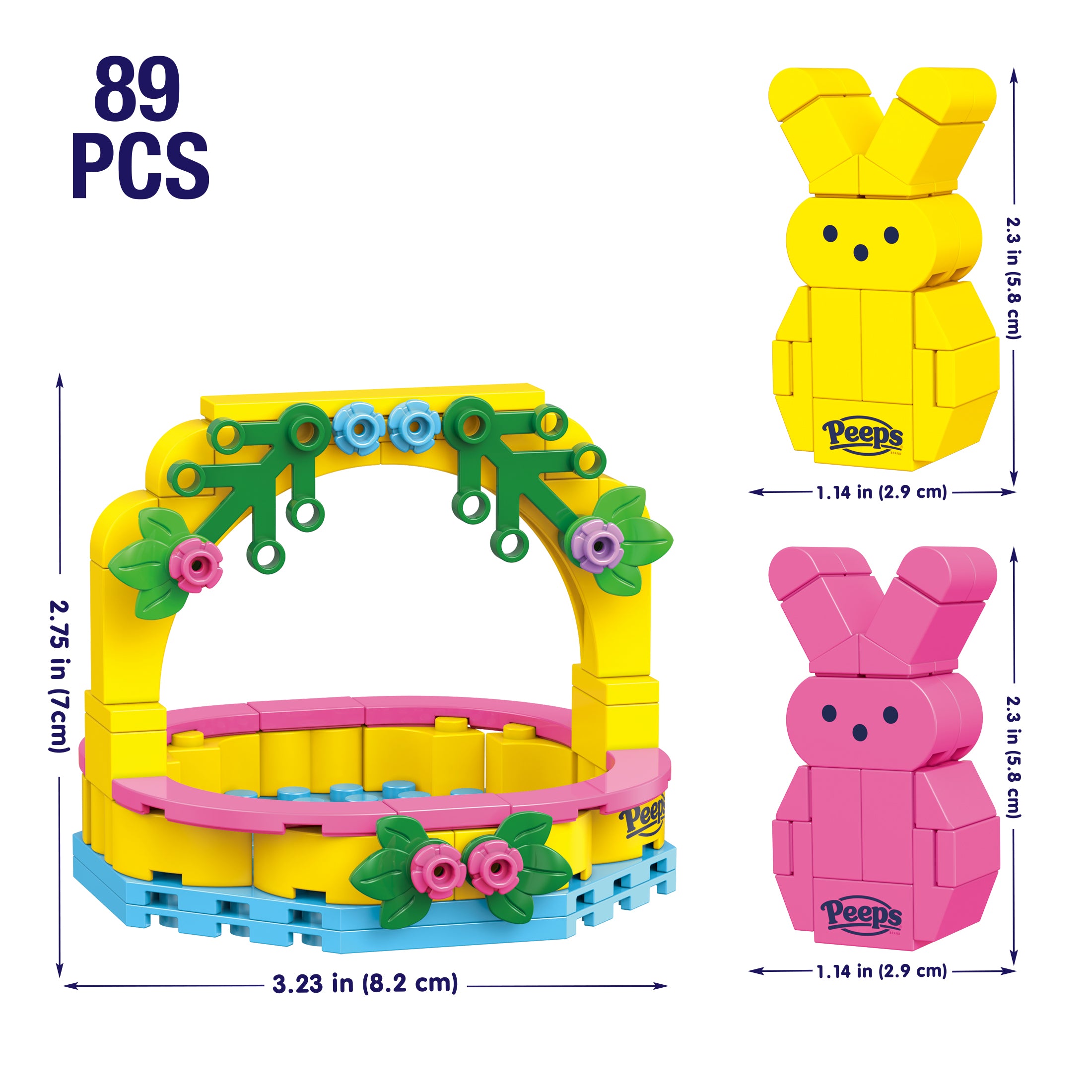 Brickcraft x Peeps Easter Basket Brick Building Set – Pink & Yellow