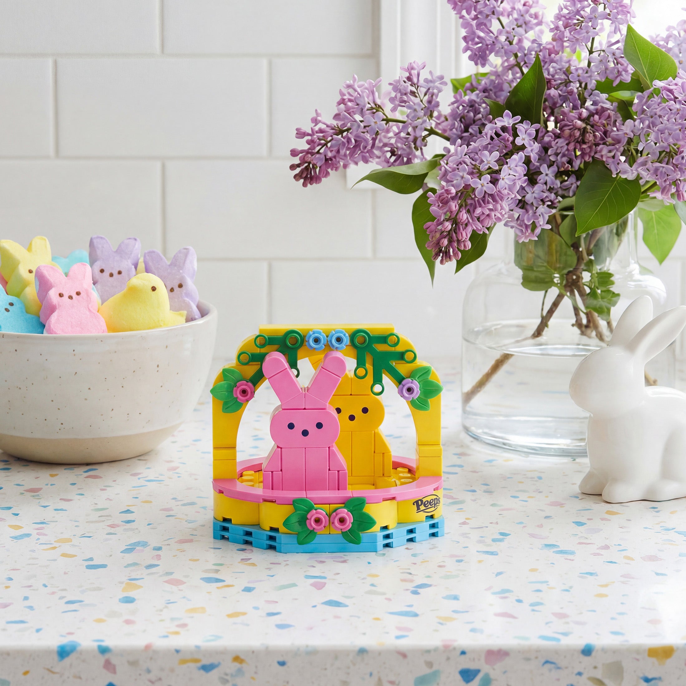 Brickcraft x Peeps Easter Basket Brick Building Set – Pink & Yellow