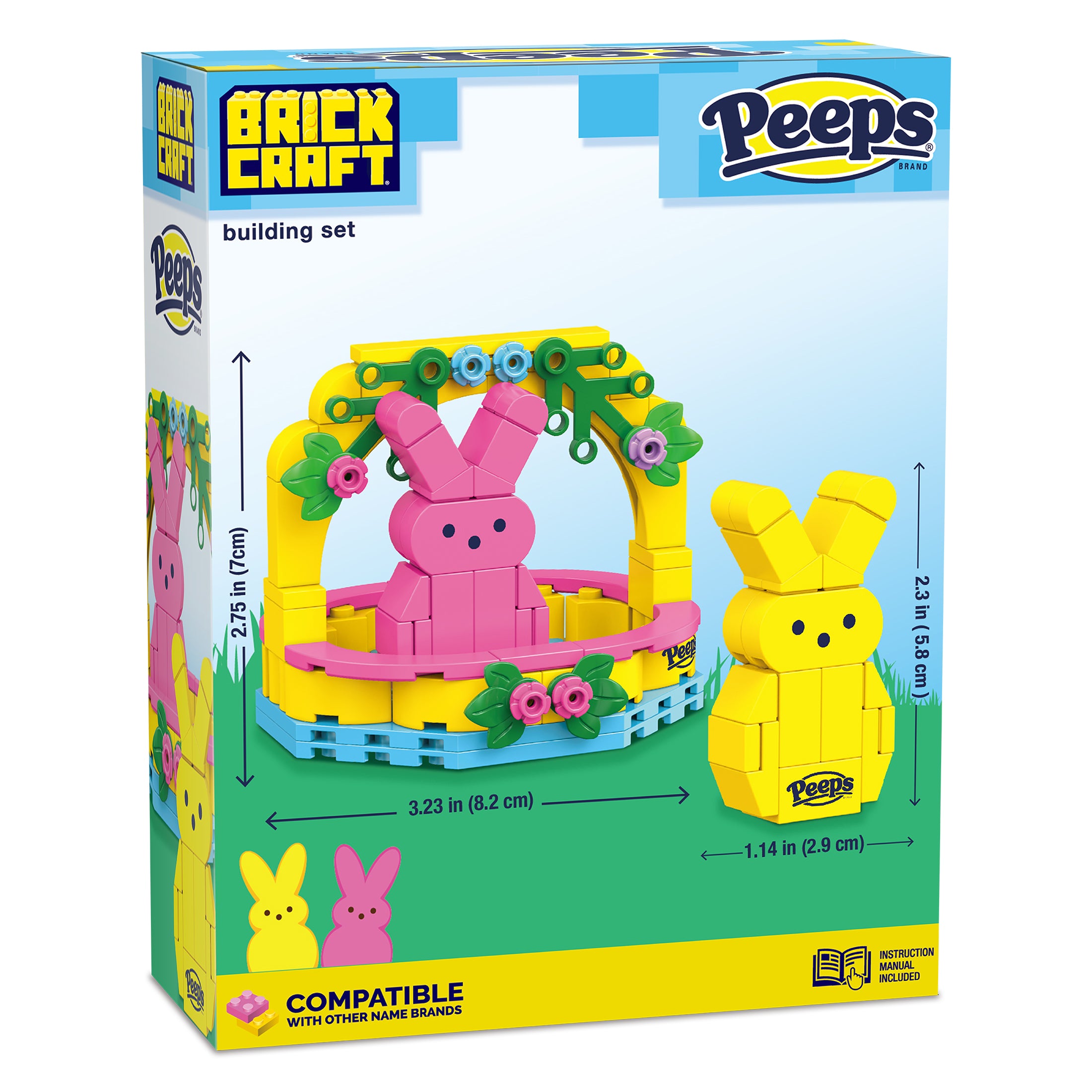 Brickcraft x Peeps Easter Basket Brick Building Set – Pink & Yellow