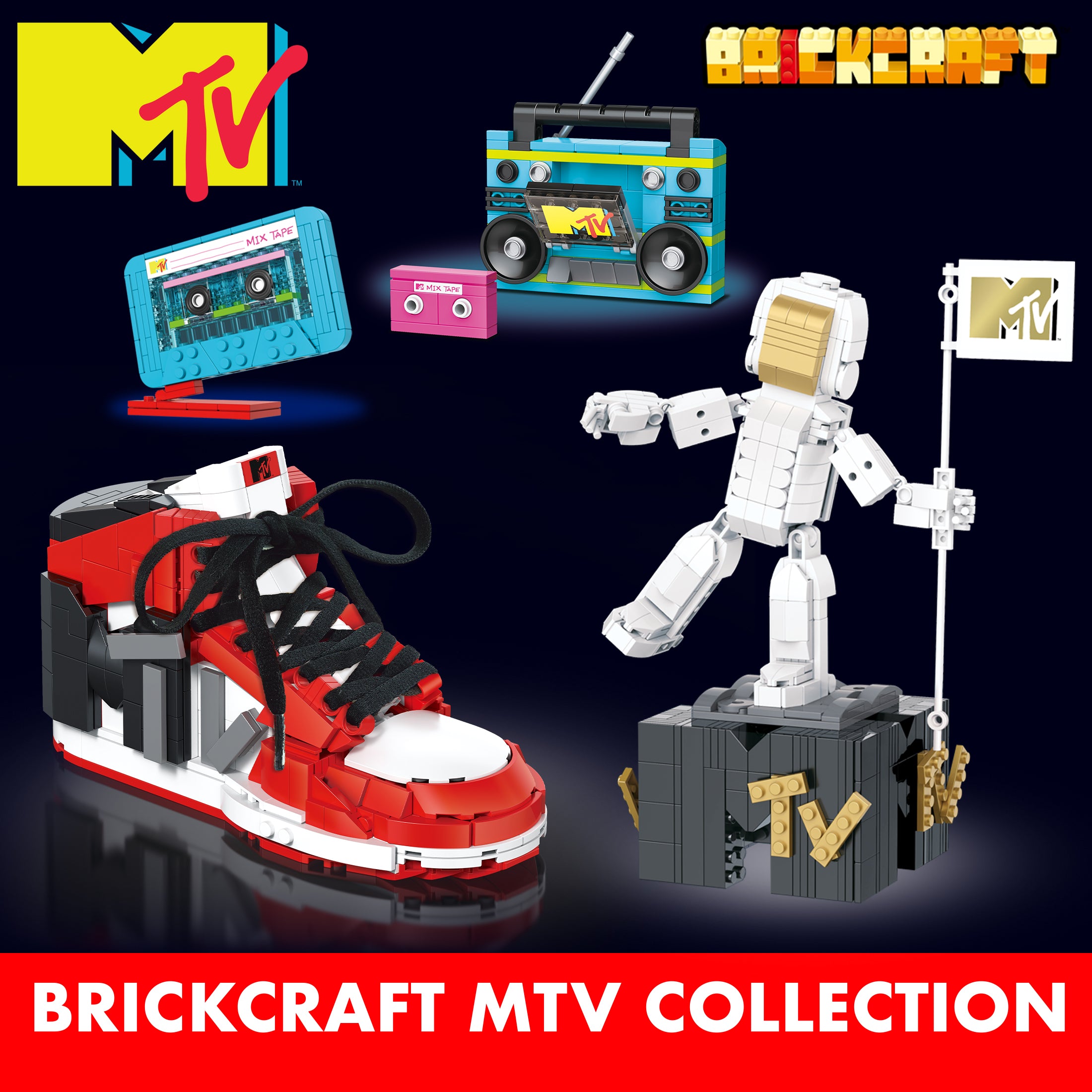 Brickcraft x MTV High Top Brick Building Set – 562 Piece Kit