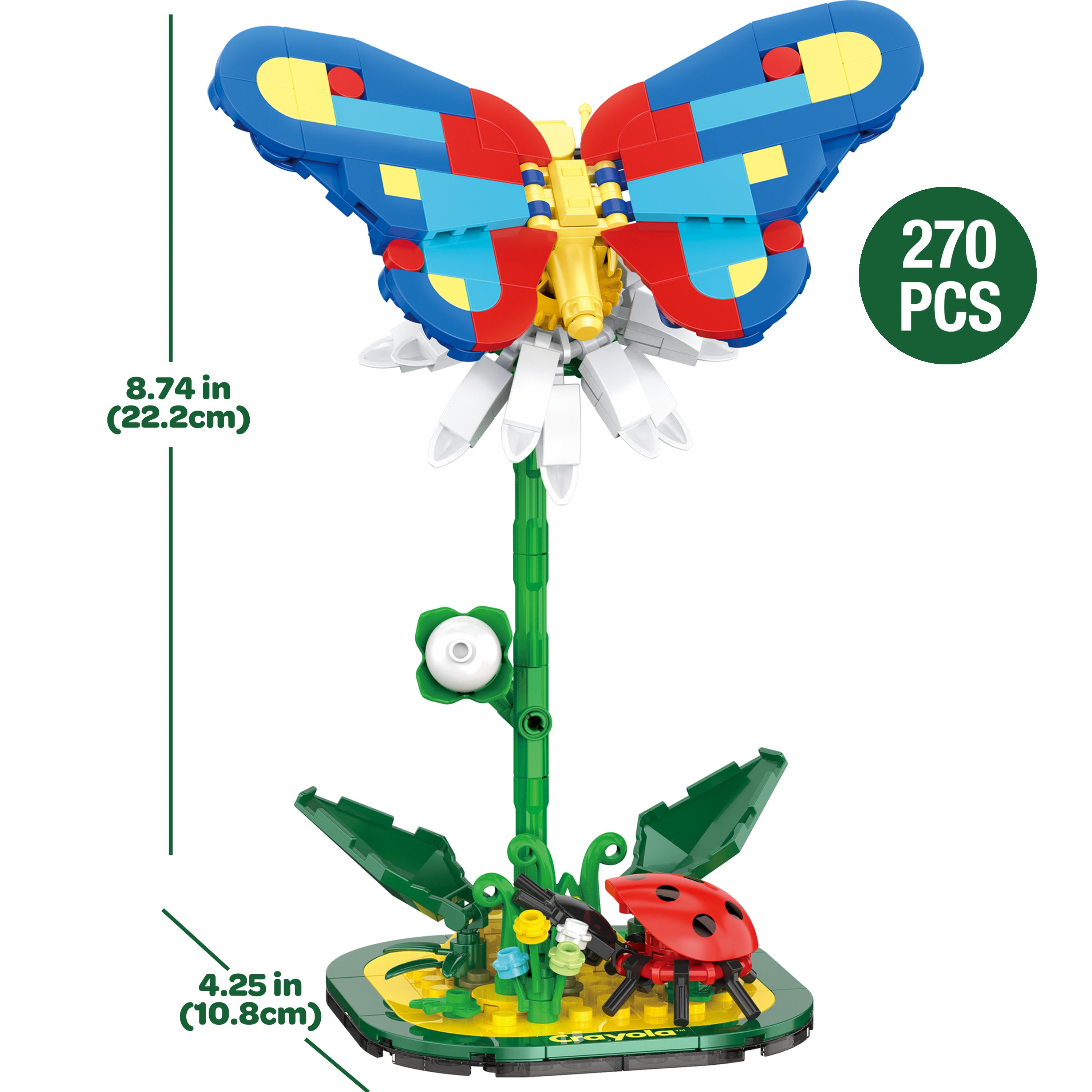 Brickcraft x Crayola Butterfly Garden Brick Building Set – 317 Pieces