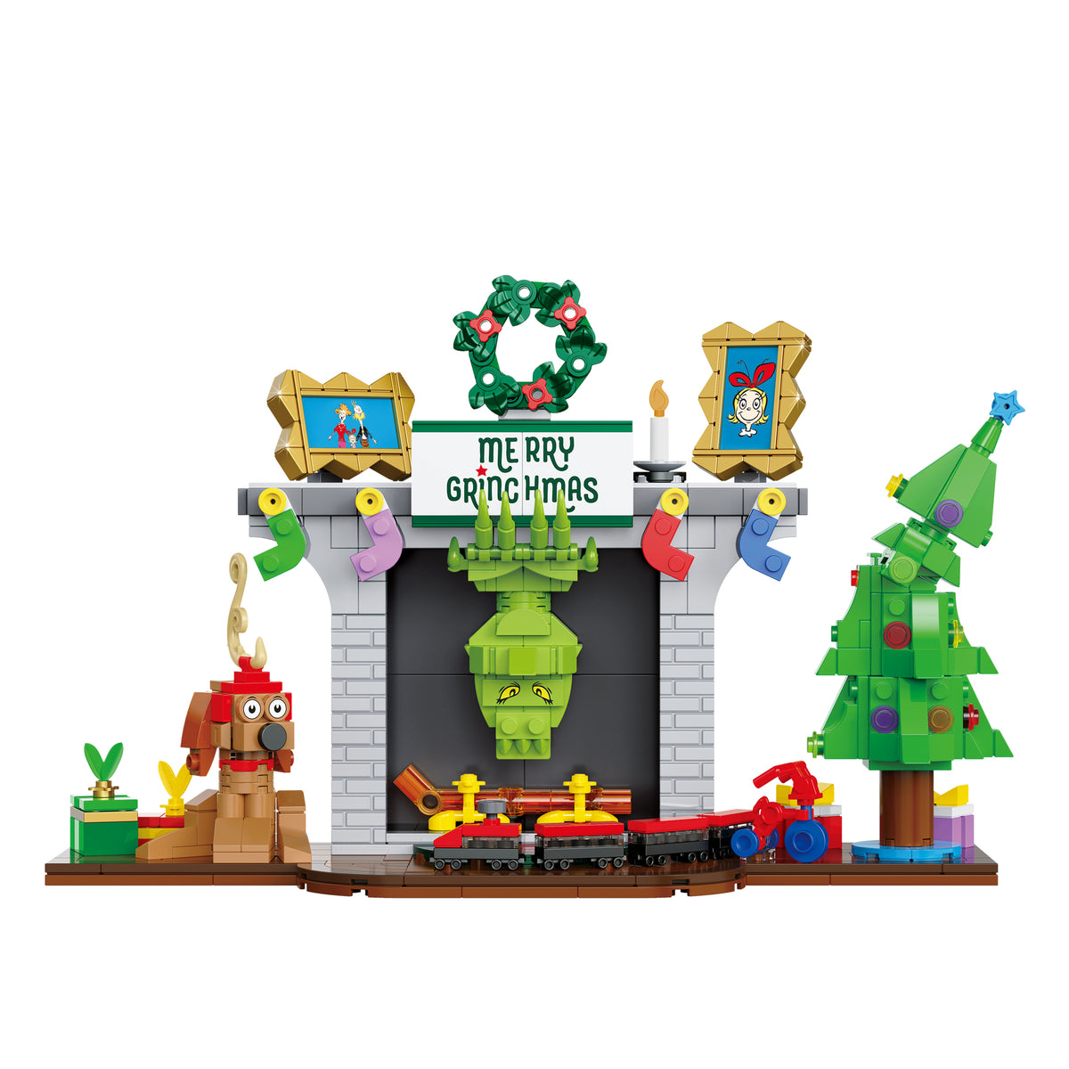 Grinch in Fireplace