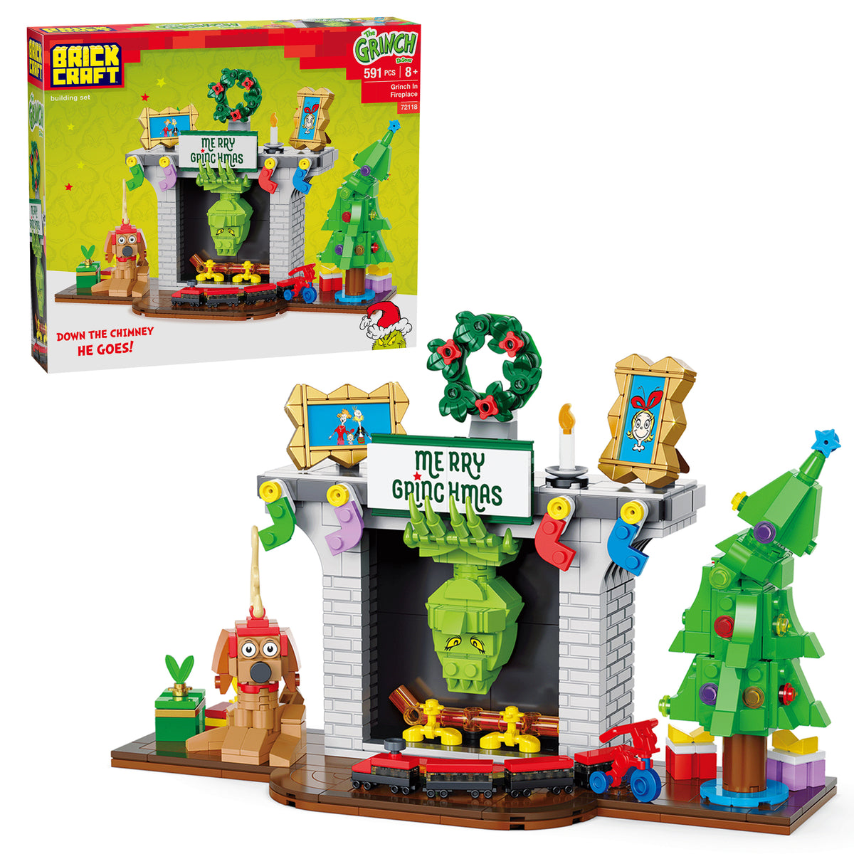 Grinch in Fireplace