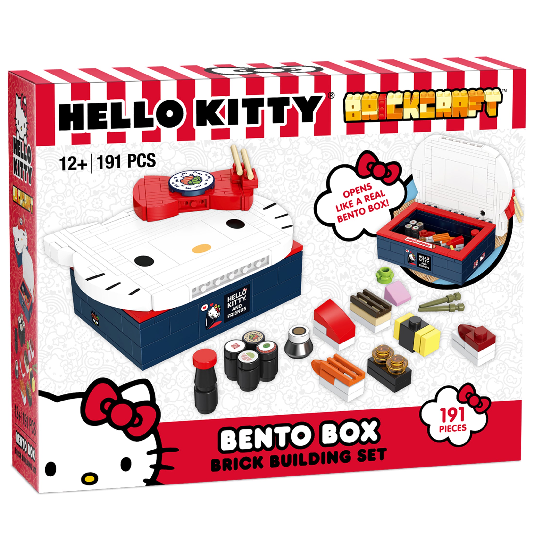 Brickcraft x Hello Kitty Bento Box Brick Building Set – 191 Piece Kit