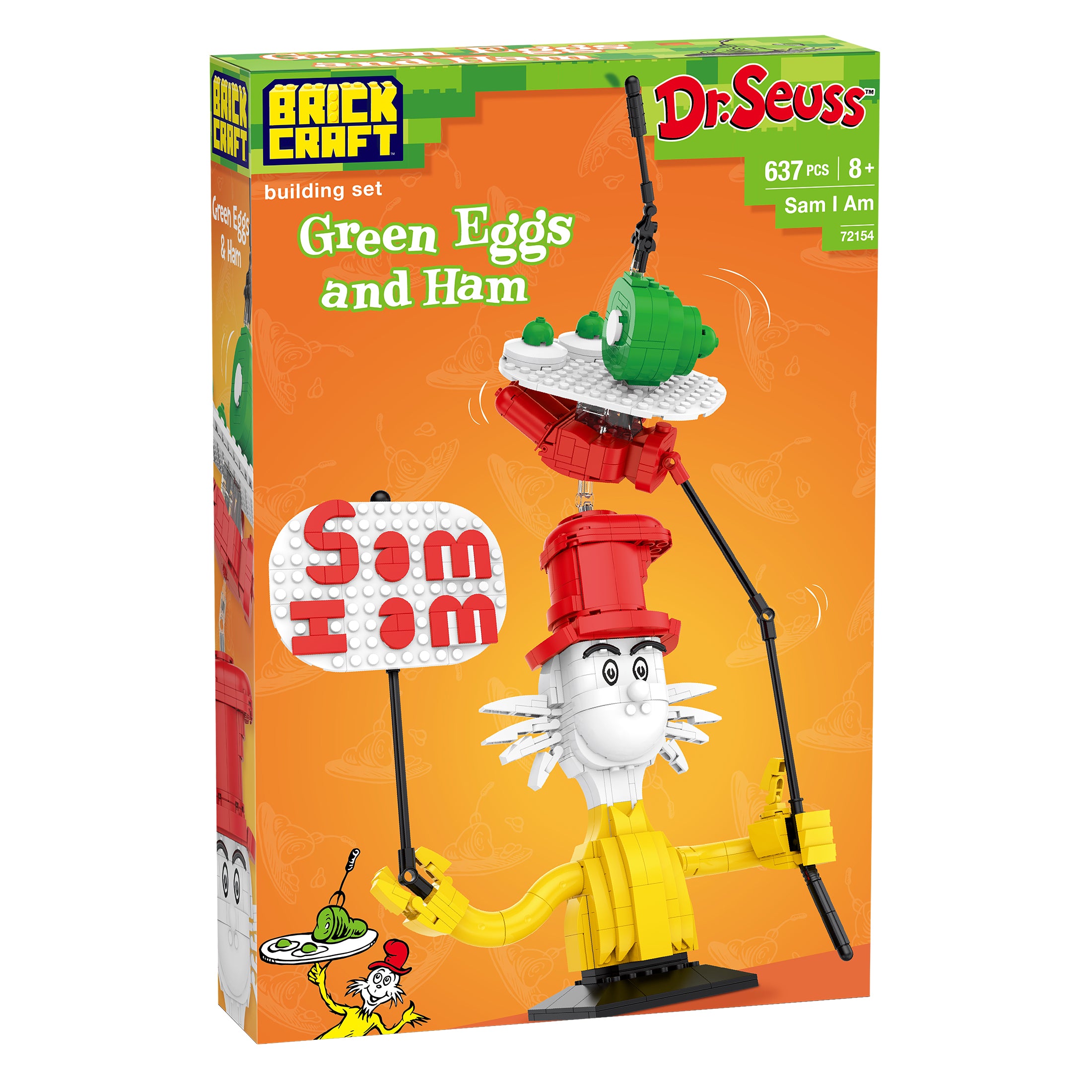 EggSchool フルセット Brickcraft x Dr. Seuss Sam I Am Brick Building Set – 637 Piece Kit