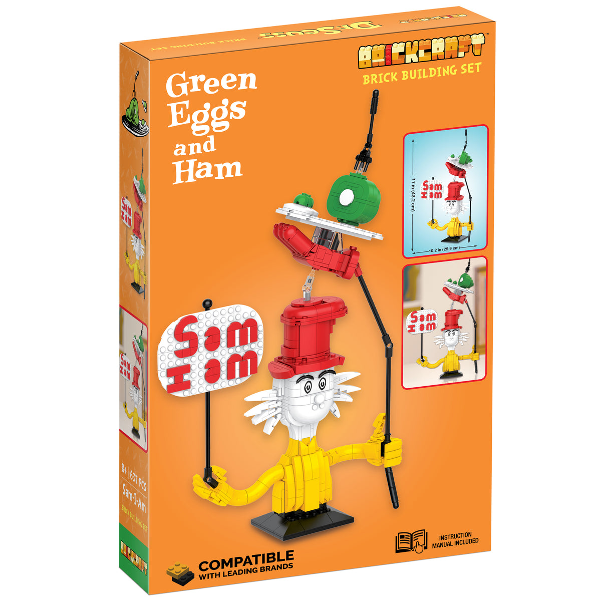 Sam Am Family Brickcraft x Dr. Seuss Sam I Am Brick Building Set – 637 Piece Kit