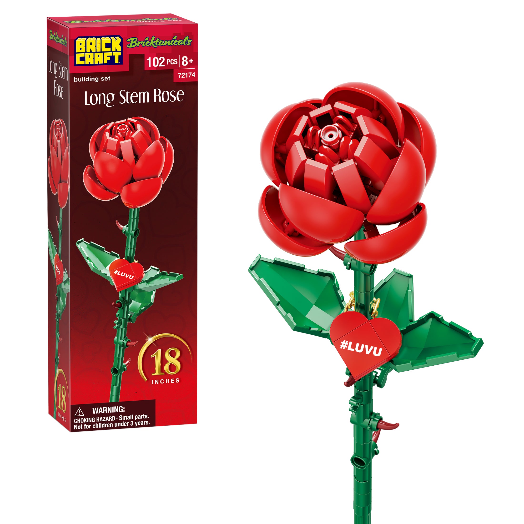 Bricktanicals Long Stem Red Rose 102 Pieces Building Set Bricktanicals Long Stem Red Rose 102 Pieces Building Set