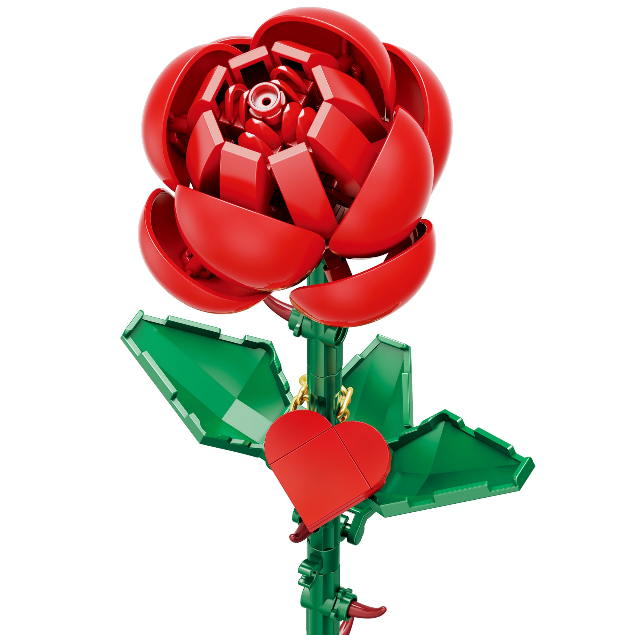 Bricktanicals Red Long Stem Rose Brick Building Set – 102 Piece