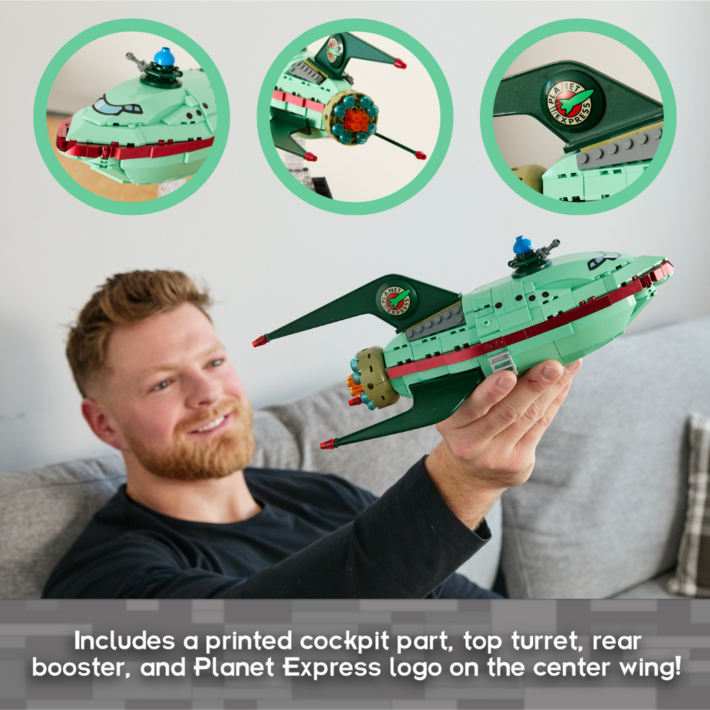 Planet Express Ship Color Code Brickcraft x Futurama Planet Express Ship Brick Building Set - 382 pcs