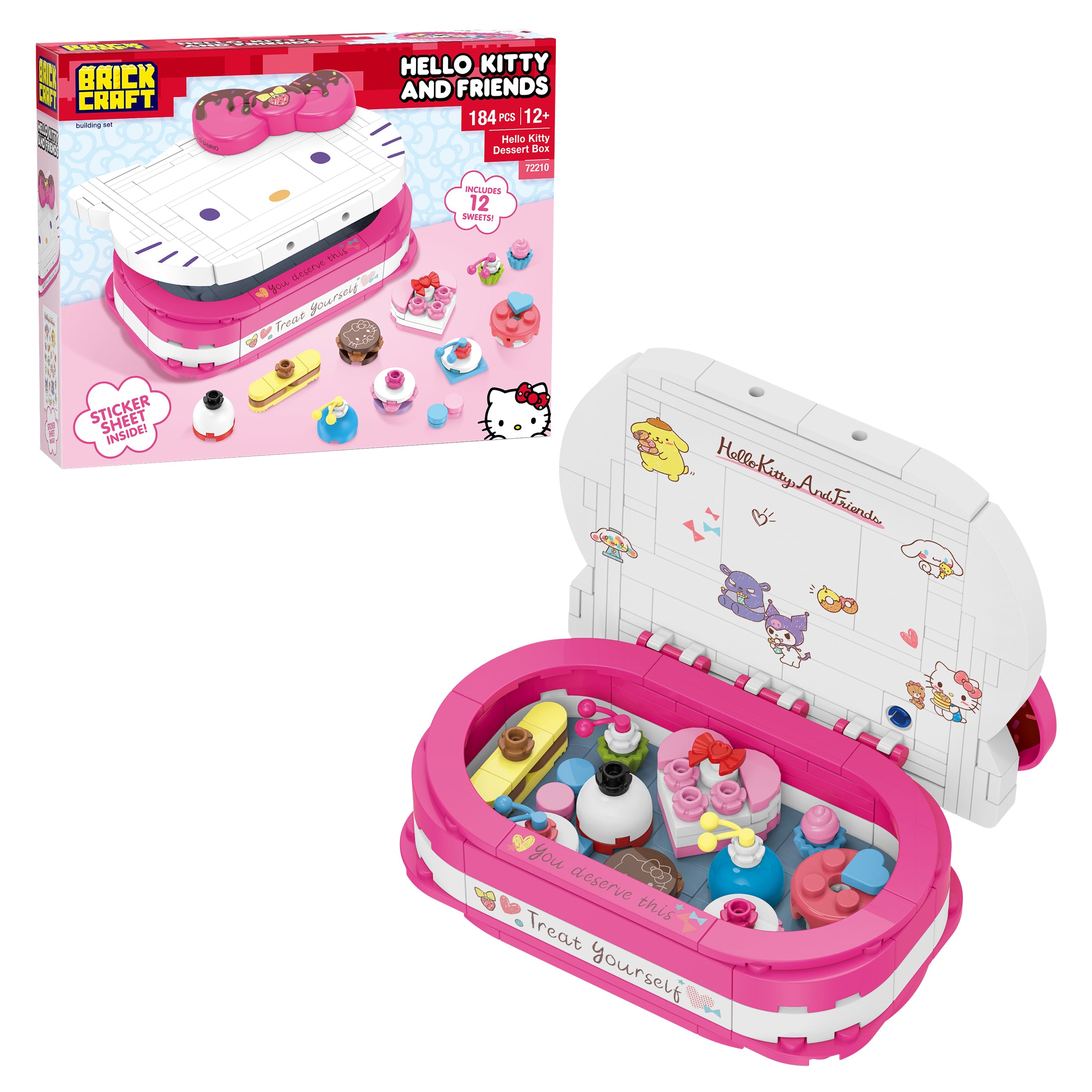 Brickcraft x Hello Kitty Dessert Box Brick Building Kit – 184 Pieces