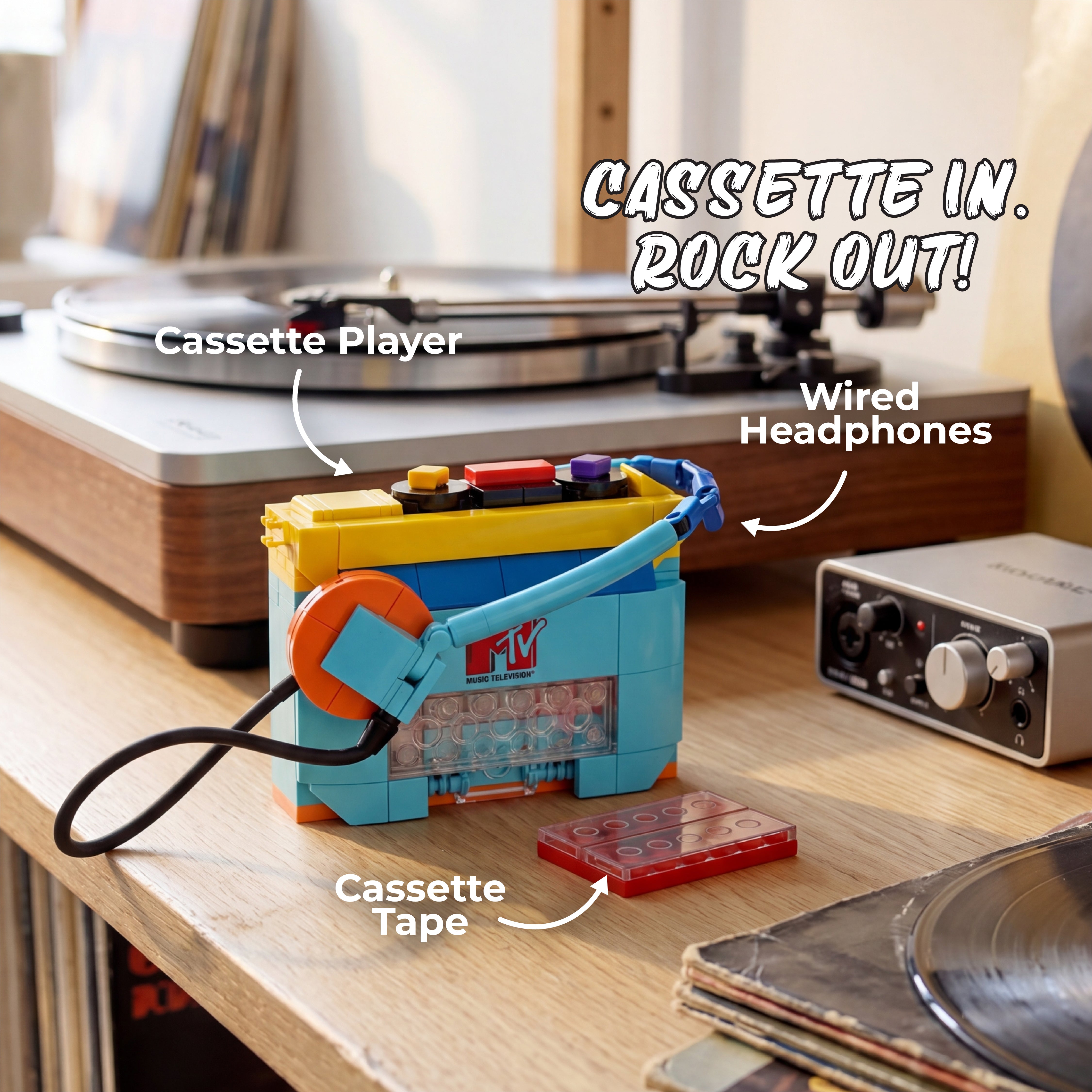 Brickcraft x MTV Cassette Player Building Set