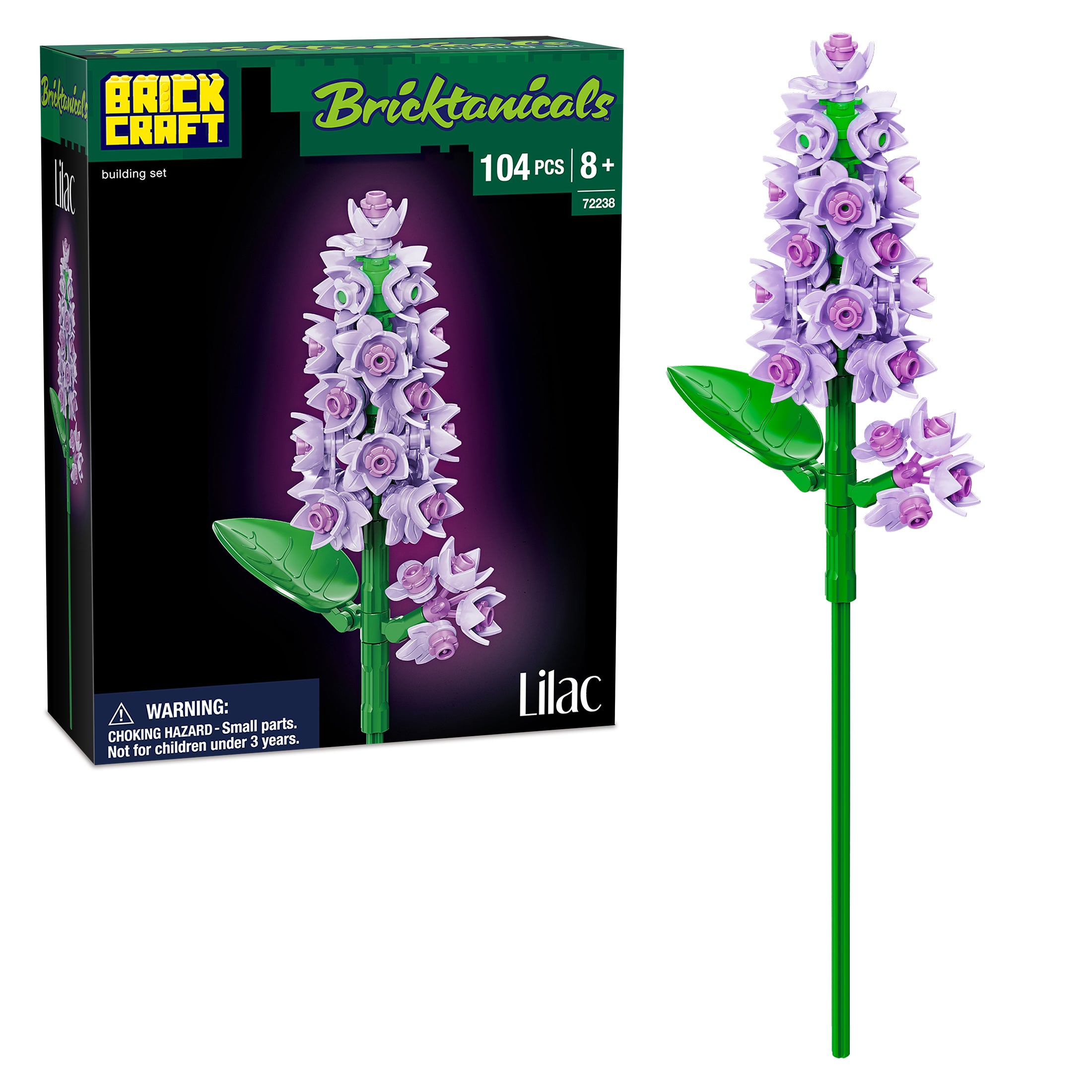 Bricktanicals Lilac Brick Building Kit – 104-Piece Set – Brickcraft