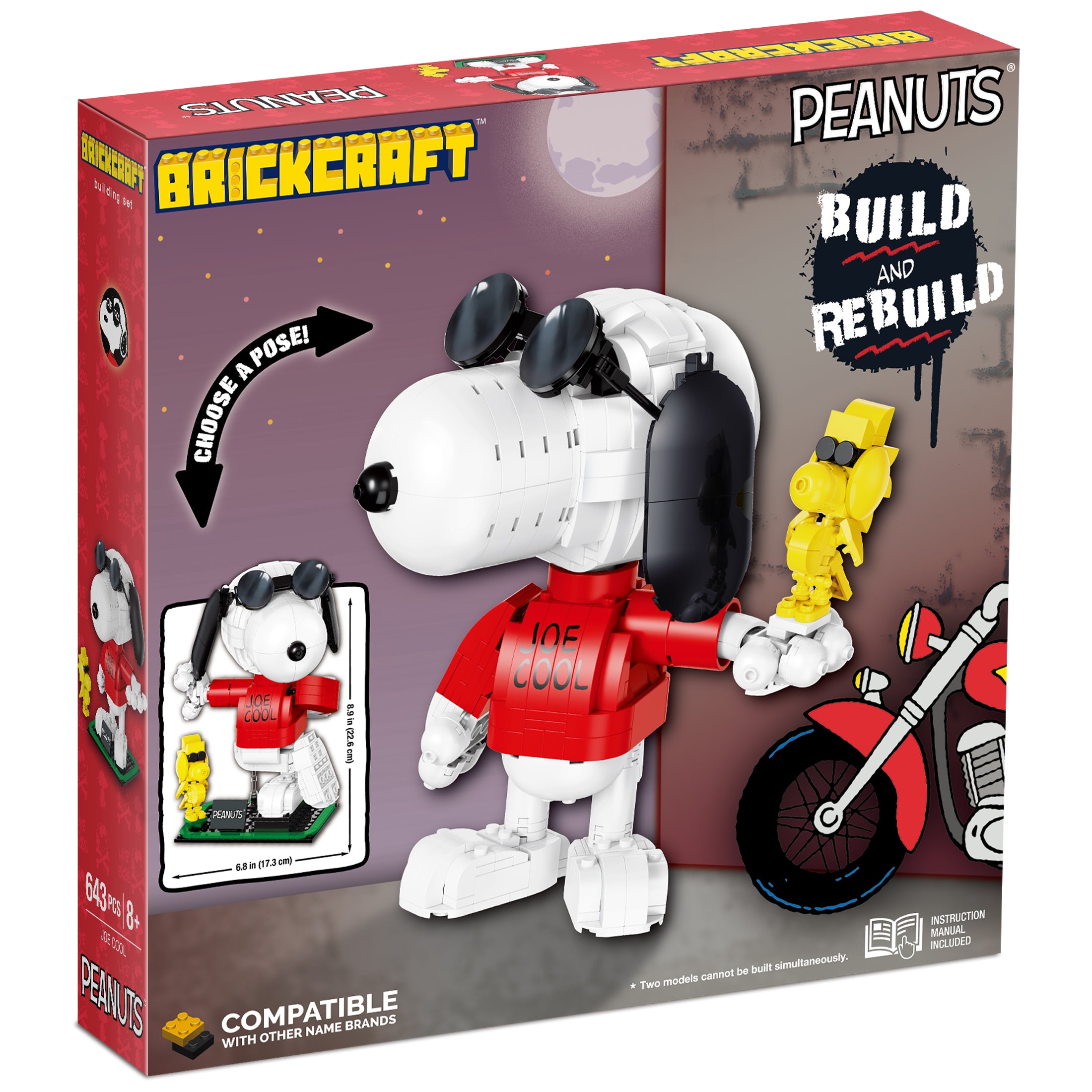Brickcraft x Peanuts Joe Cool Brick Building Kit – 643 Pieces