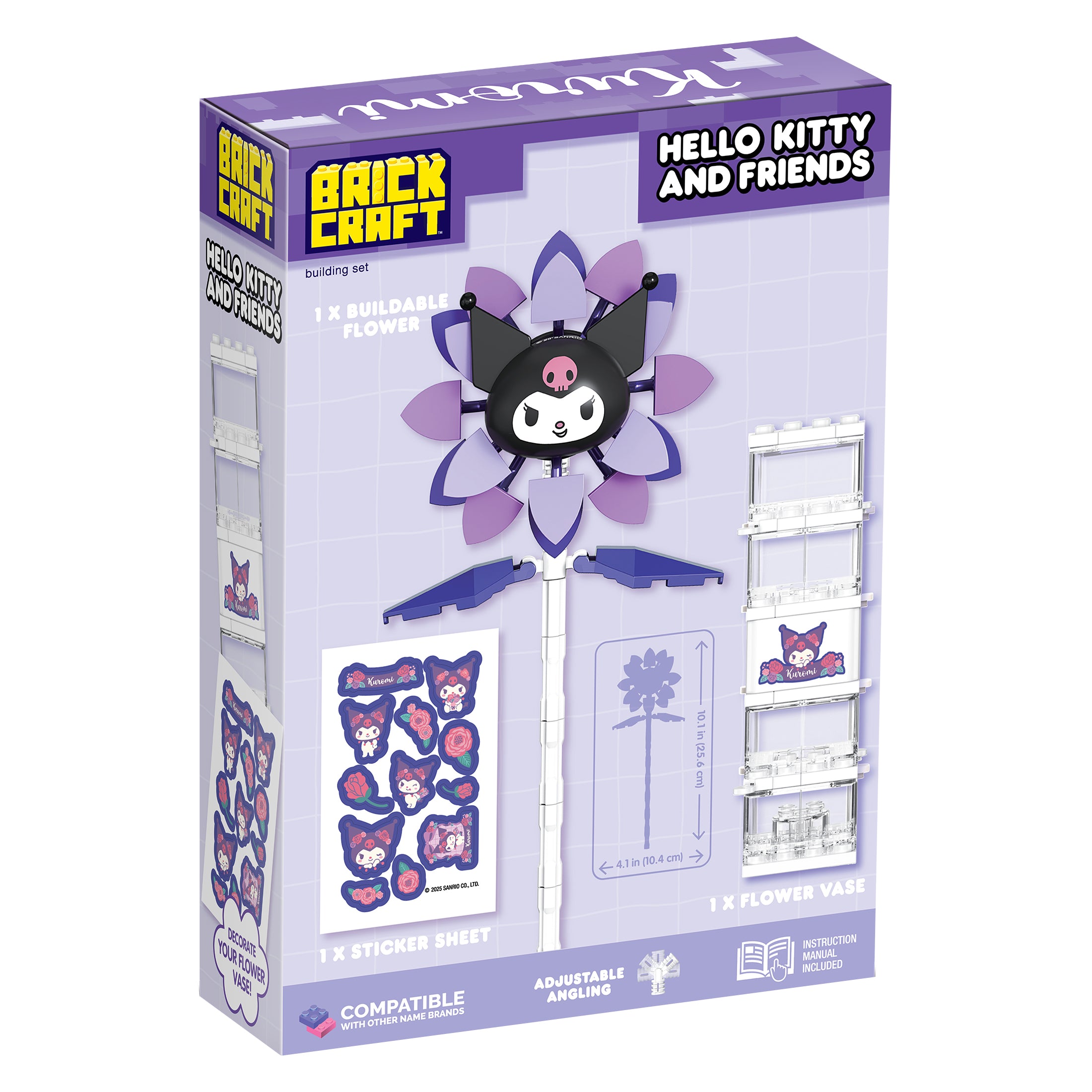 Brickcraft x Sanrio Kuromi™ Flower & Vase Brick Building Set - 108