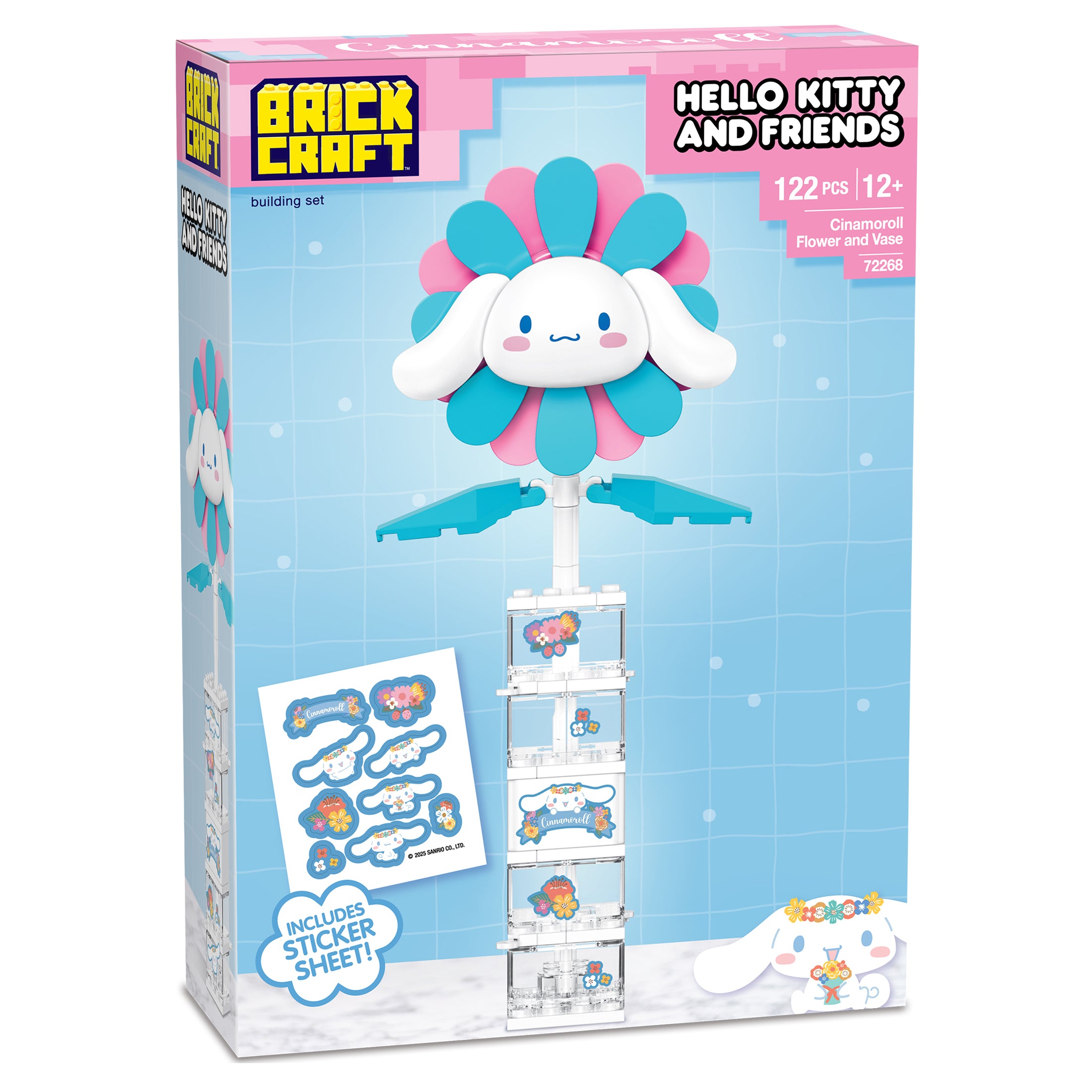 Brickcraft x Hello Kitty Cinnamoroll Flower & Vase Brick Building Set