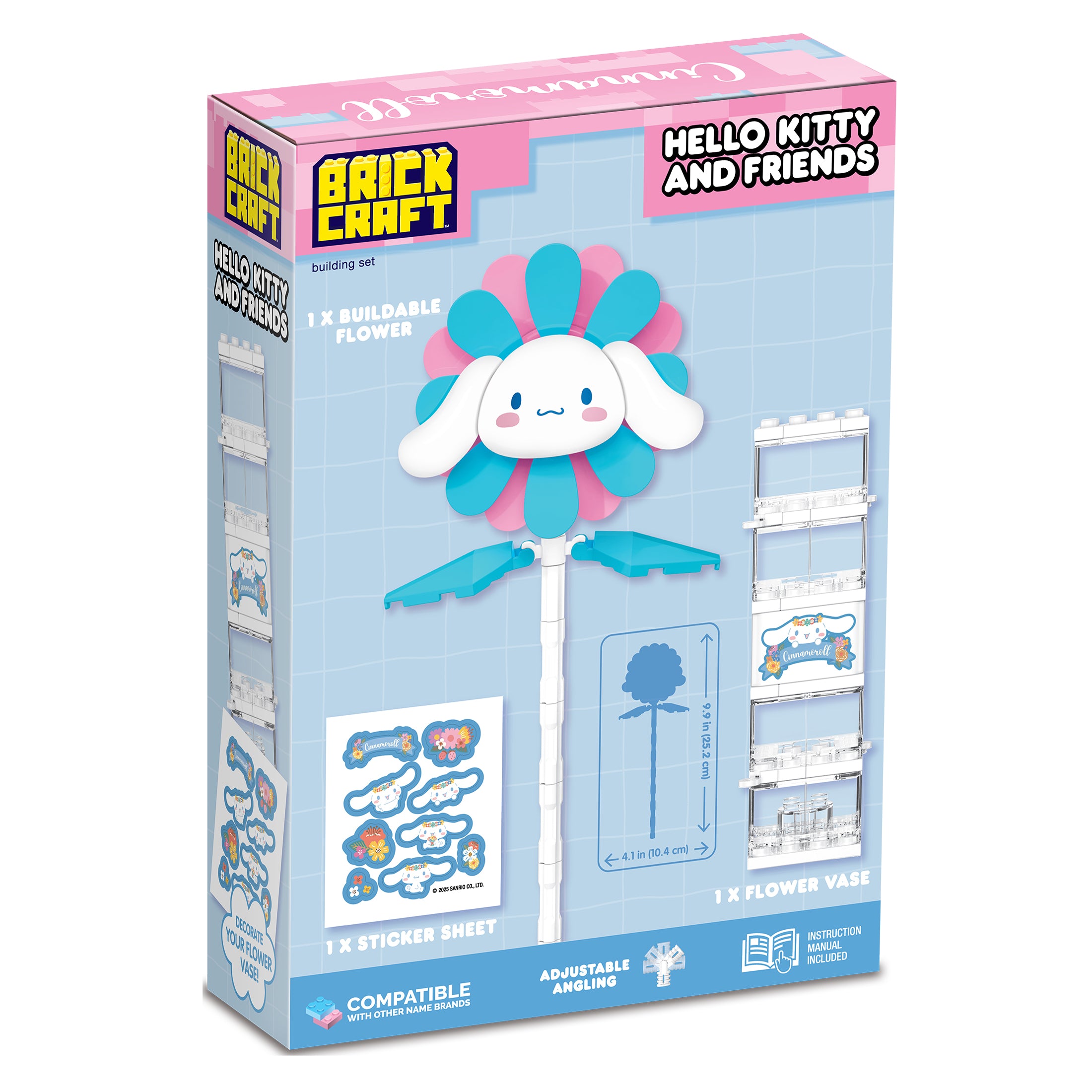 Brickcraft x Hello Kitty Cinnamoroll Flower & Vase Brick Building Set