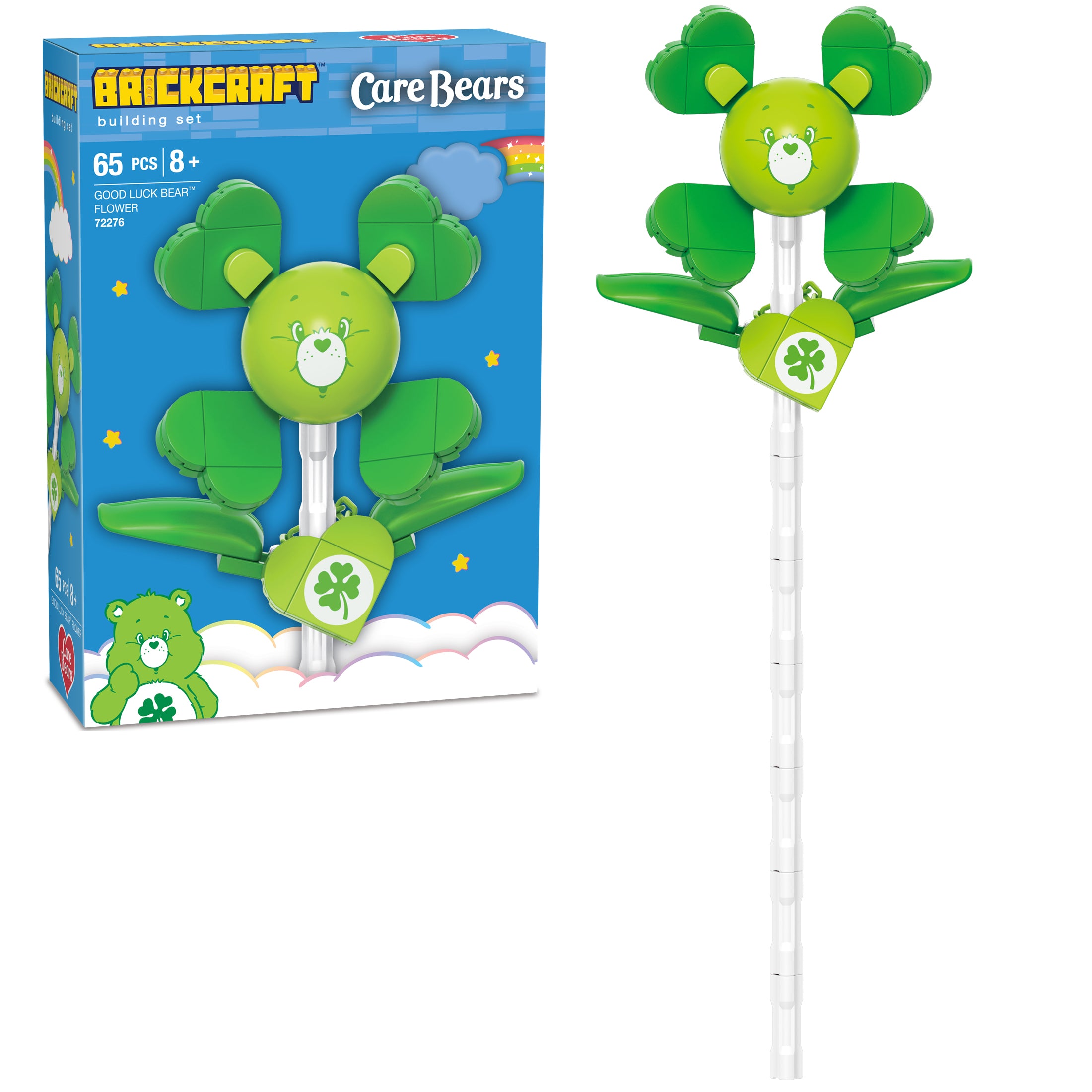 Brickcraft x Care Bears Cheer Bear Rainbow Flower Kit – 80 Pieces