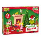 Brick Craft Grinch Advent Calendar packaging with Christmas-themed elements and Grinch figure.