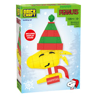 Brickcraft Peanuts Woodstock building set packaging with character illustration