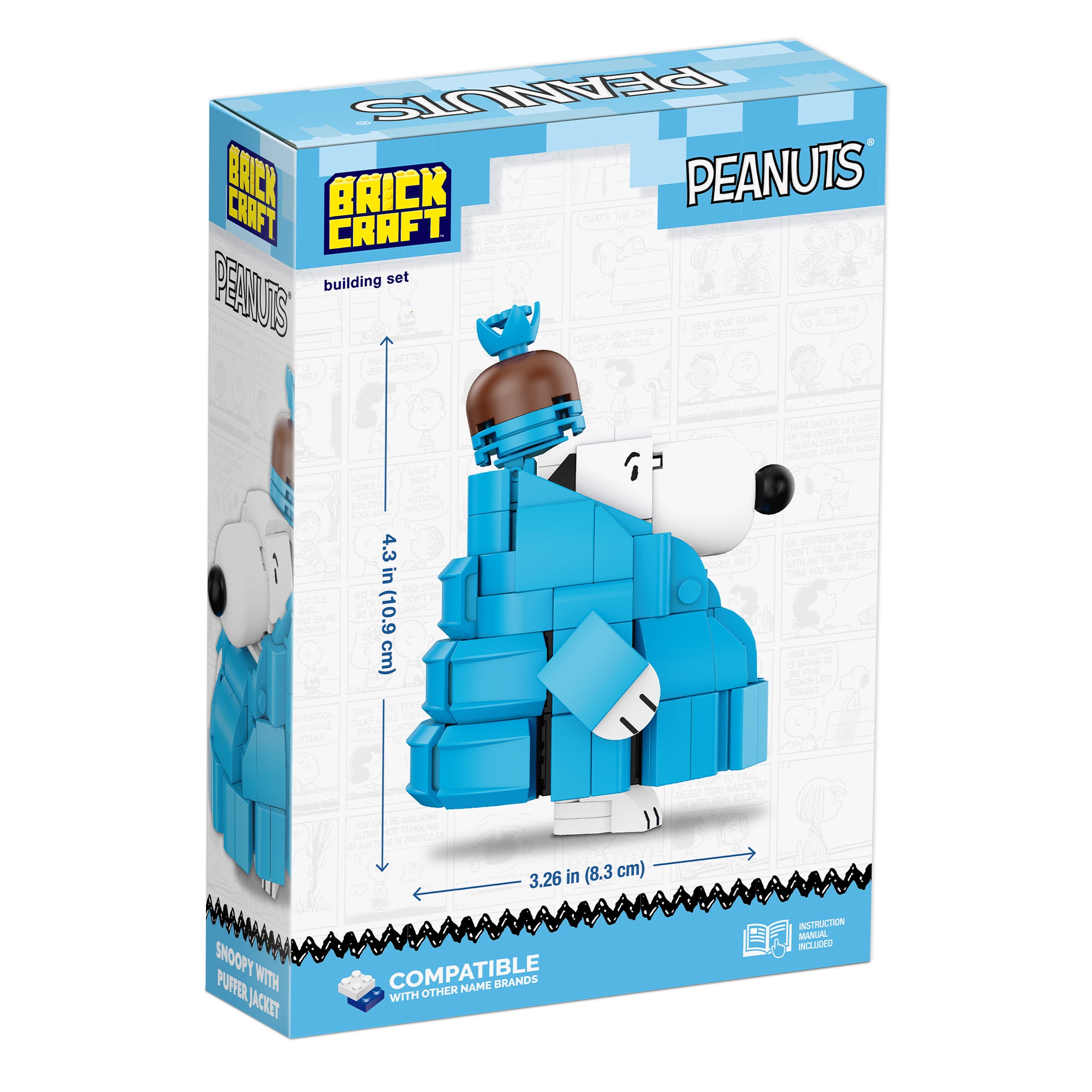 Brickcraft Peanuts Snoopy with Puffer Jacket Building Kit – 188 Pieces