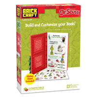 Brick Craft Dr. Seuss building set packaging with text 'Build and Customize your Book!' on a white background.