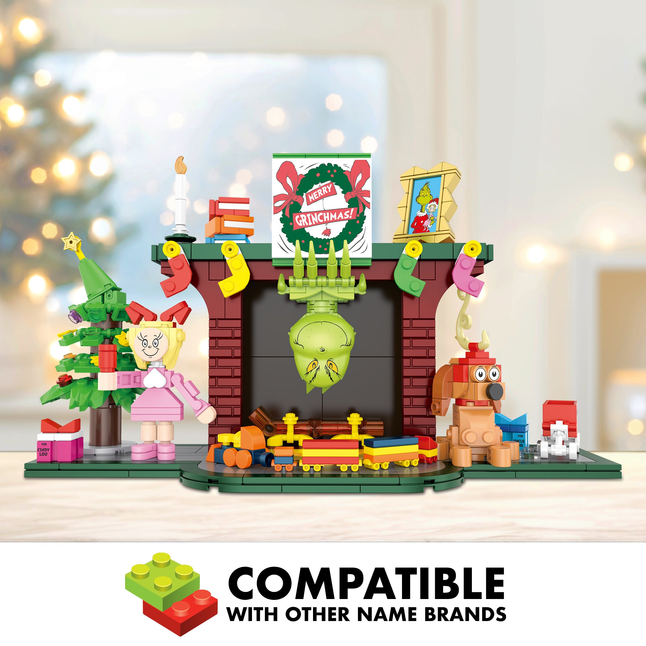 Brickcraft Grinchmas Eve Fireplace Brick Building Kit – 547