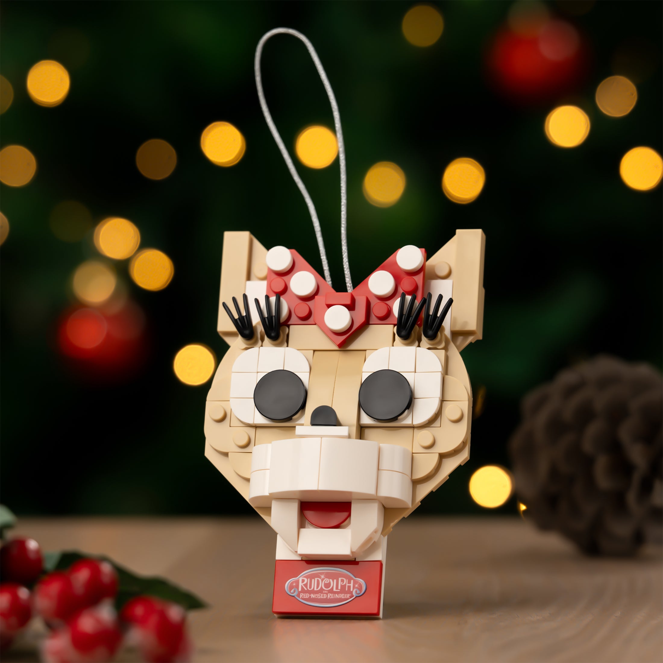 Ornamento Natalizio Lavorato un Maglia Bambola Rudolph Illuminata 4715 Ornamento Natalizio Lavorato un Maglia Bambola Rudolph Illuminata 4715