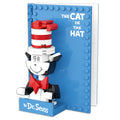 'Cat in the Hat' figure with blue baseplate, inspired by Dr. Seuss, on a white background.