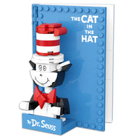 'Cat in the Hat' figure with blue baseplate, inspired by Dr. Seuss, on a white background.
