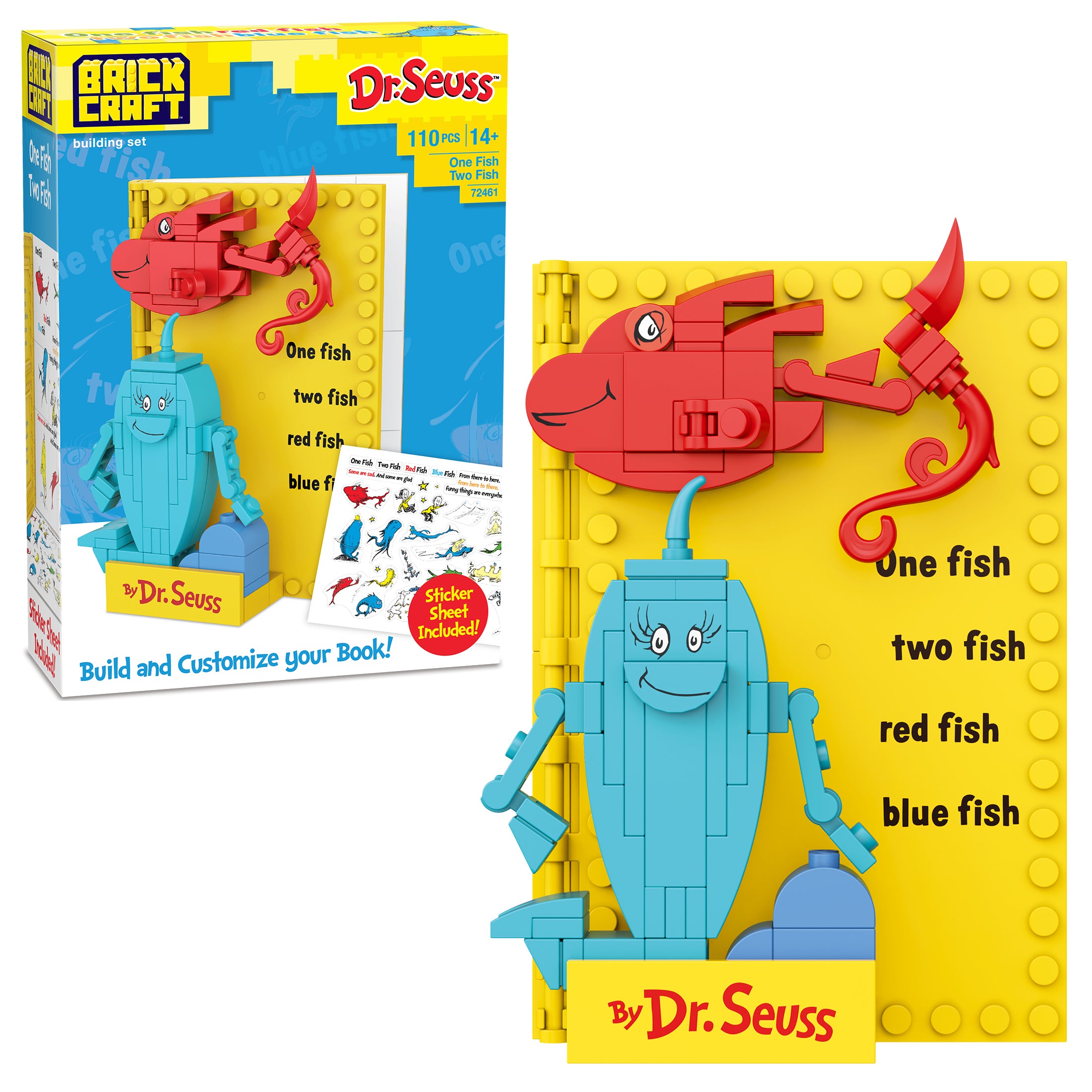 Brickcraft x Dr. Seuss One Fish Two Fish Brick Building Kit – 110 Pcs