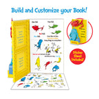 Dr. Seuss book with colorful illustrations and a sticker sheet on a white background