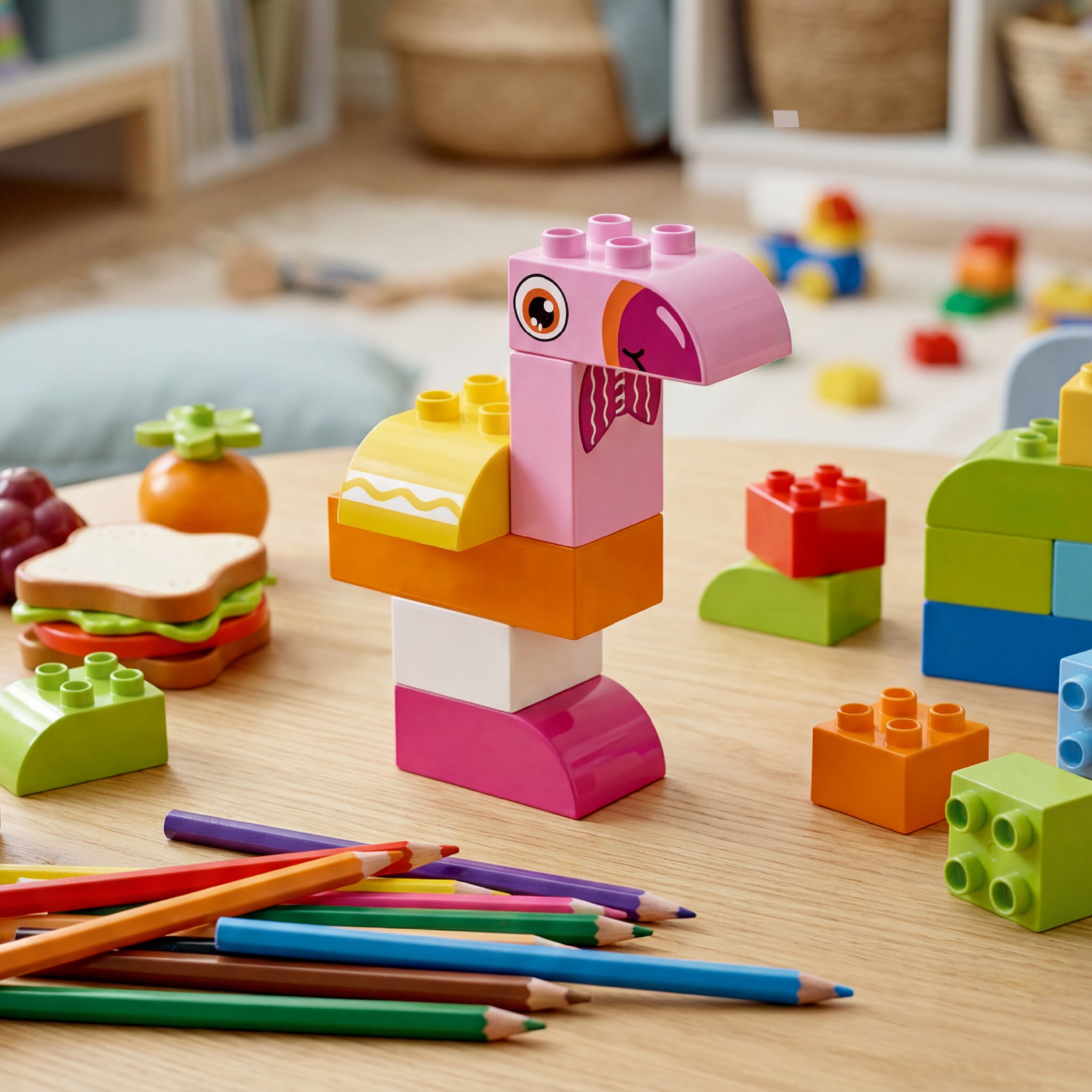 Brickcraft Crayola Pink Flamingo Toddler Building Kit