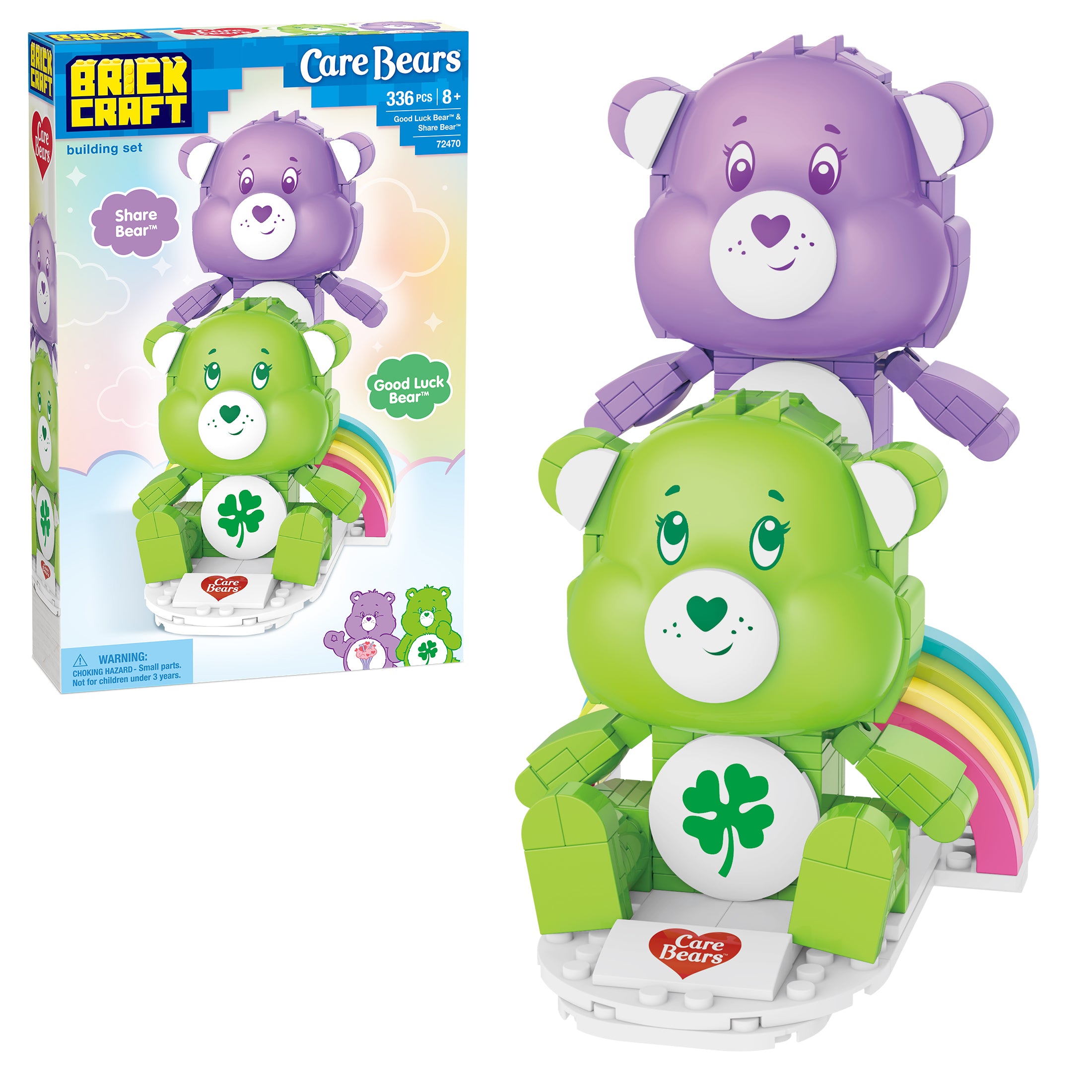 Brickcraft x Care Bears Good Luck & Share Bear Brick Kit – 336 Pieces