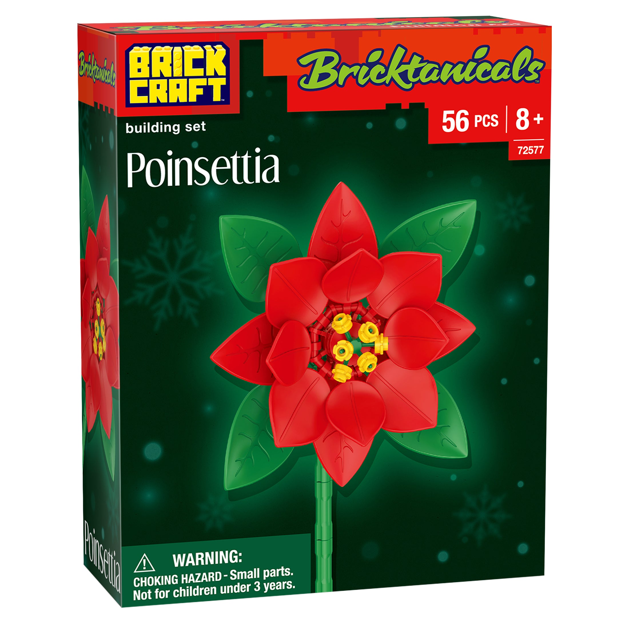 Brick Craft Brictanicals Poinsettia building set packaging on a white background