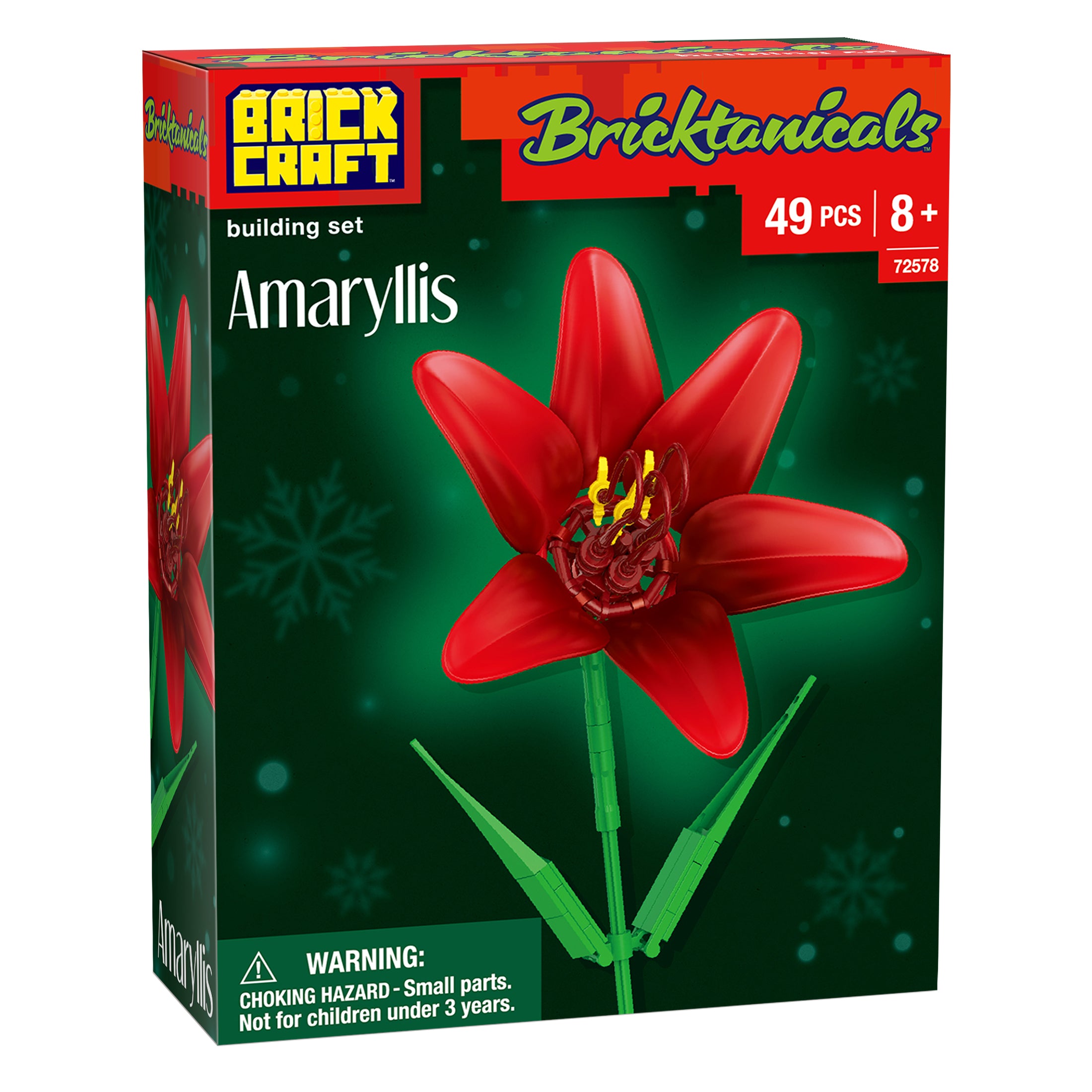 Bricktanicals Amaryllis Brick Building Set – 49-Piece Kit – Brickcraft