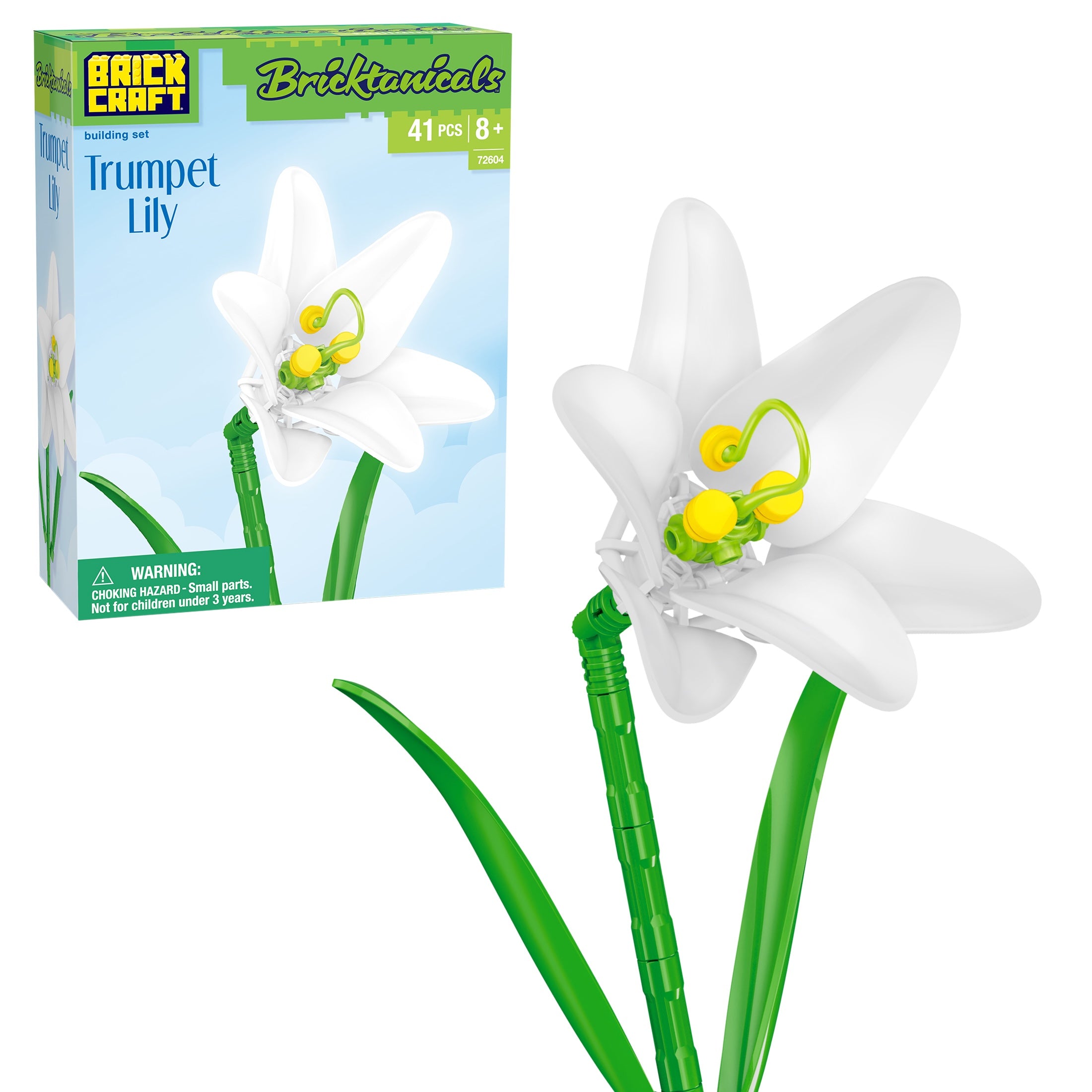 Brickcraft Bricktanicals Trumpet Lily Flower Building Set - 41 Pieces