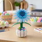 Blue Sunflower in Picket Fence Pot