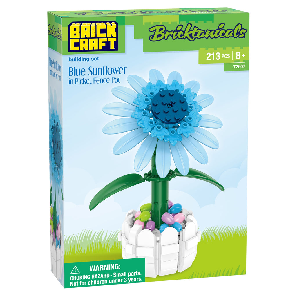 Blue Sunflower in Picket Fence Pot