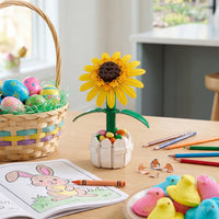 Yellow Sunflower in Picket Fence Pot