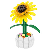 Yellow Sunflower in Picket Fence Pot
