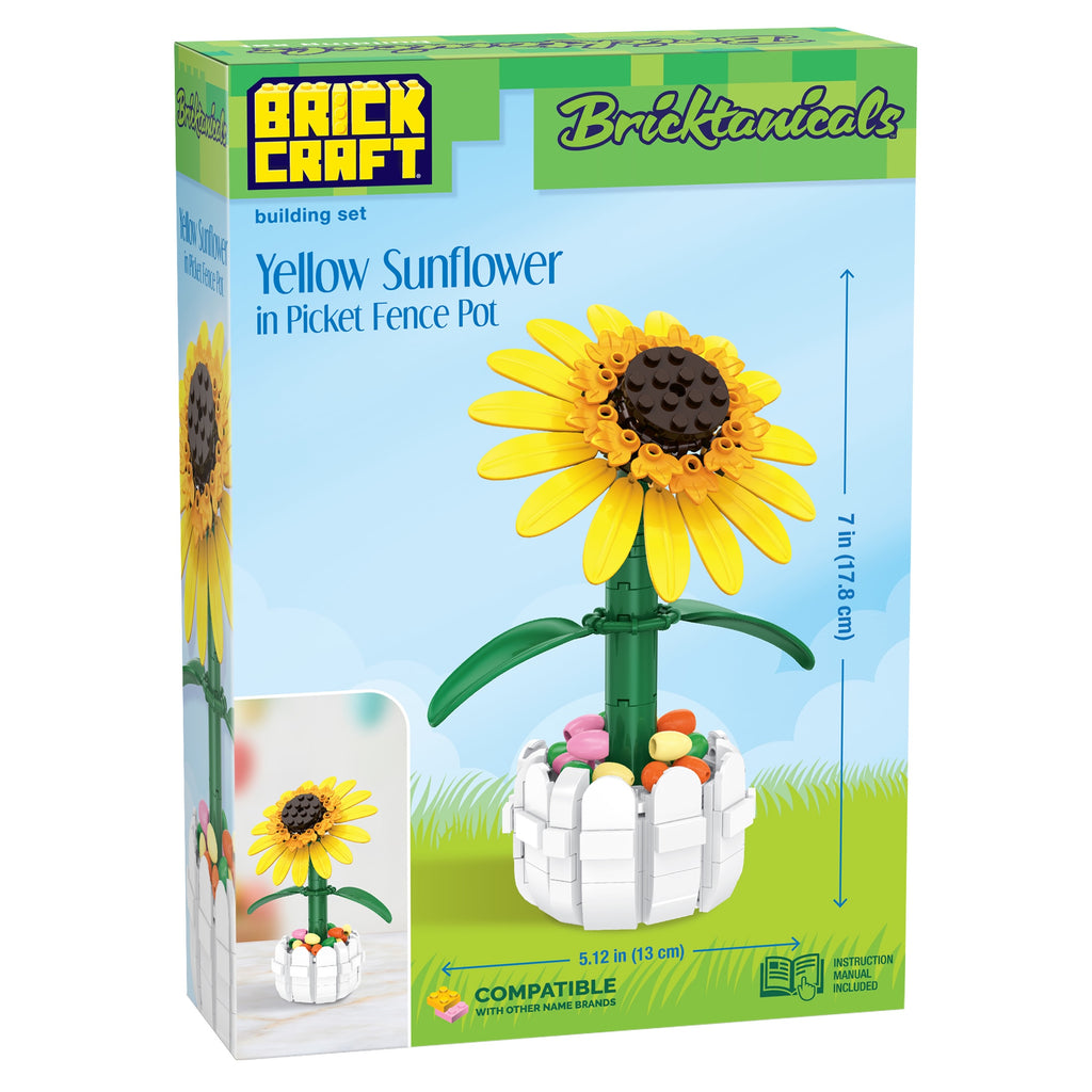 Yellow Sunflower in Picket Fence Pot