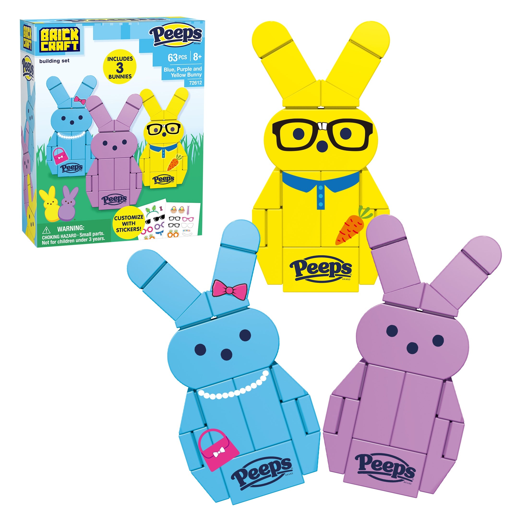 Peeps Yellow, Blue, and Purple Bunny