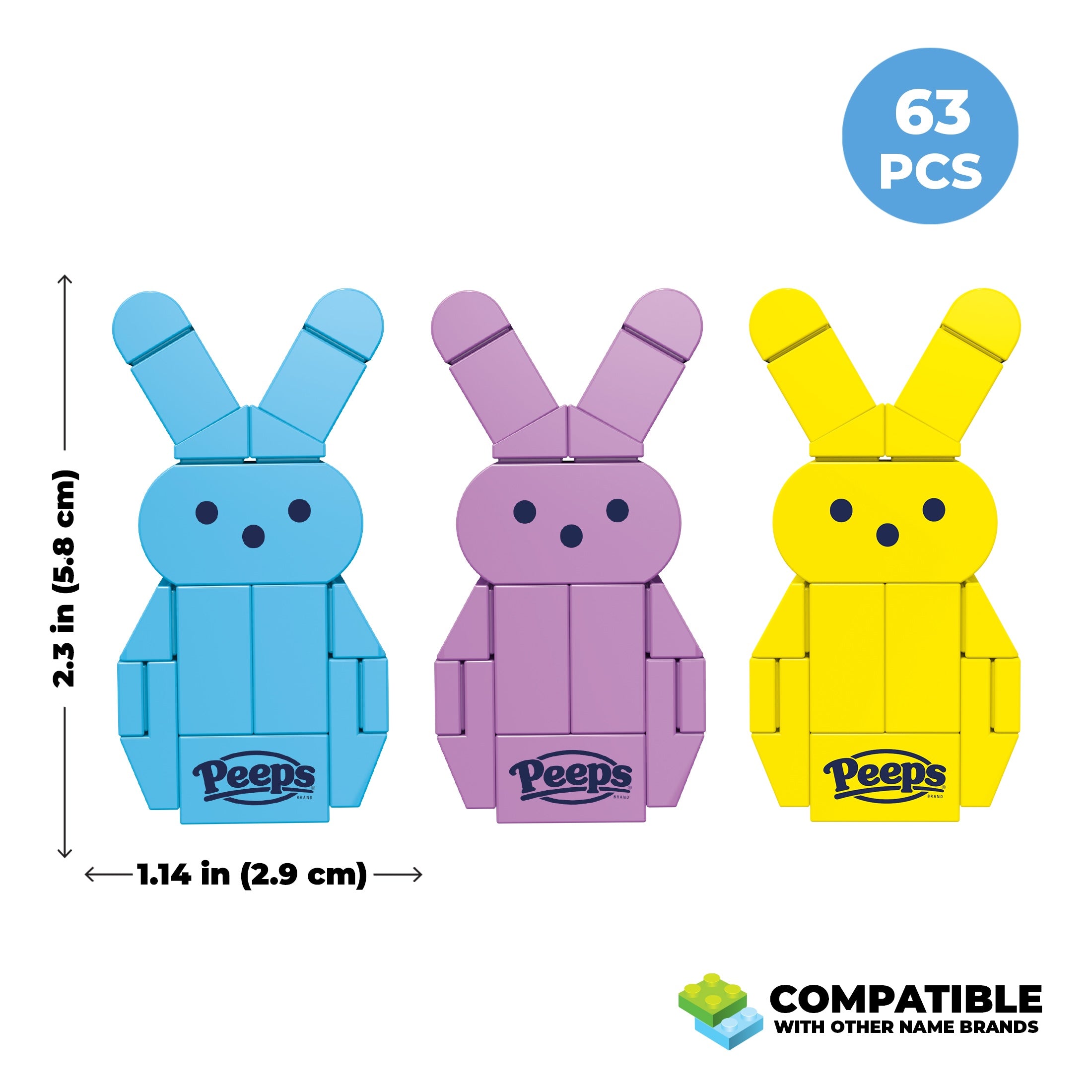 Peeps Yellow, Blue, and Purple Bunny