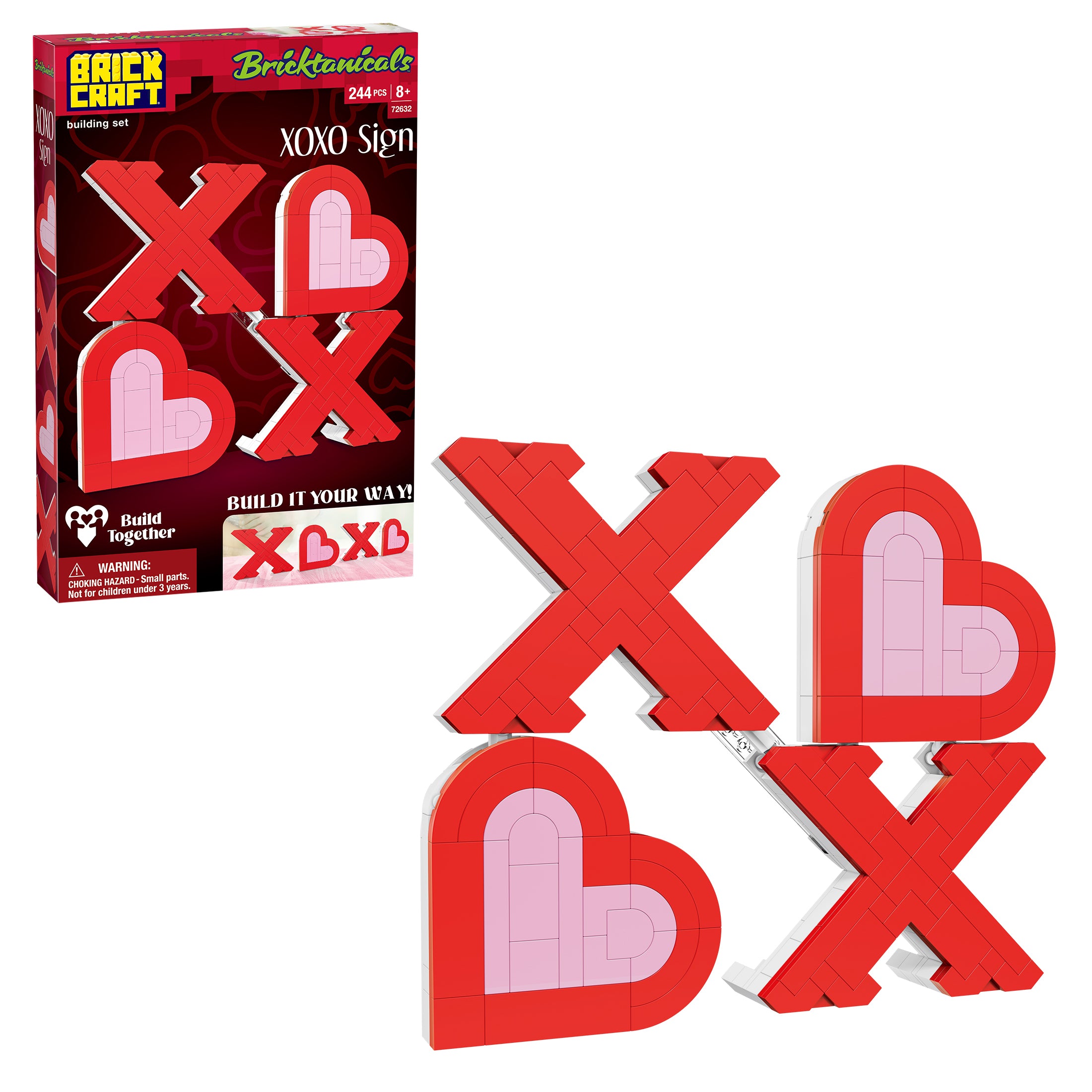 Brickcraft XOXO Sign Building Set - 244 Pieces