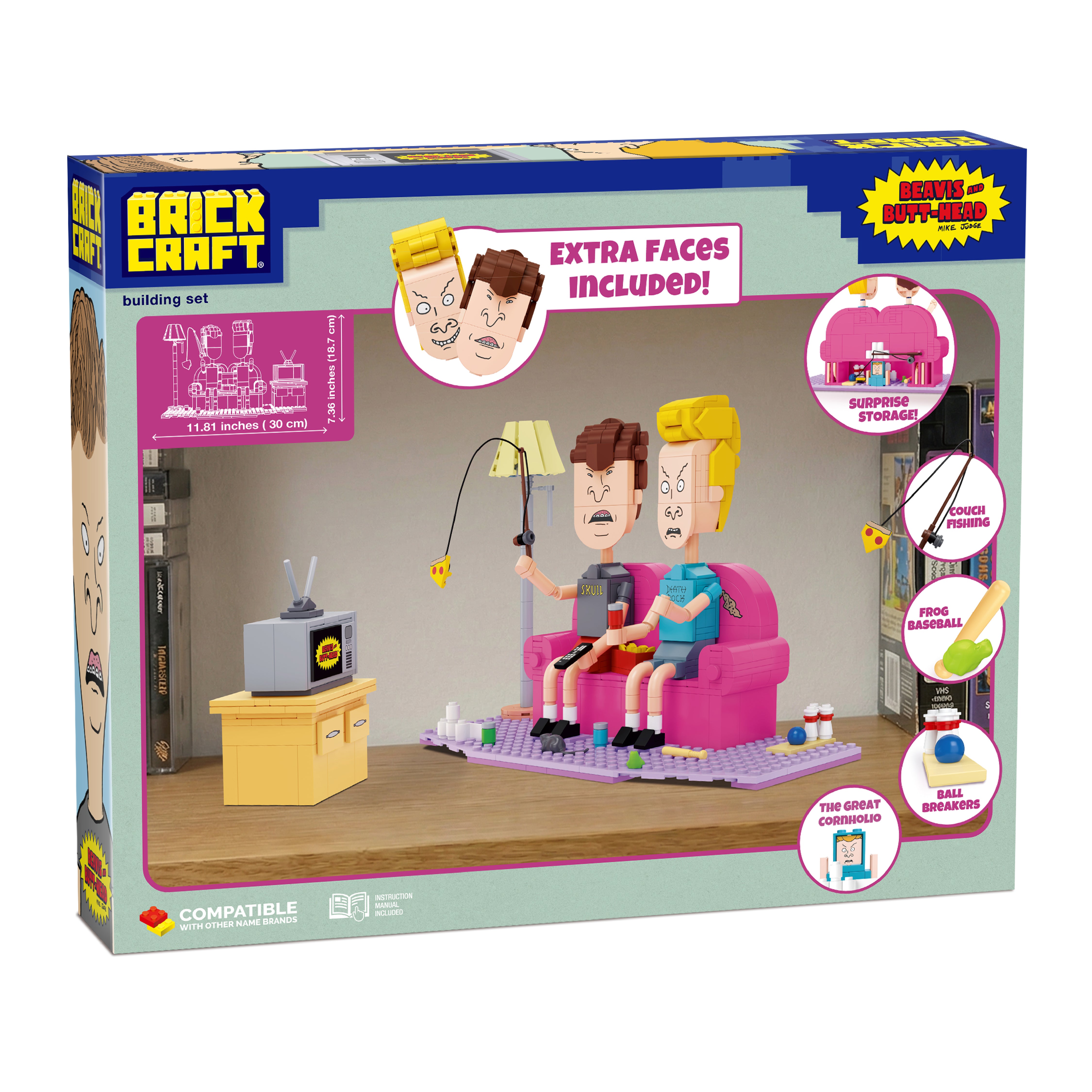BEAVIS AND BUTT-HEAD フィギュア ソファセット Brickcraft Beavis and Butt-Head Couch Brick Building Set - 626 Pieces